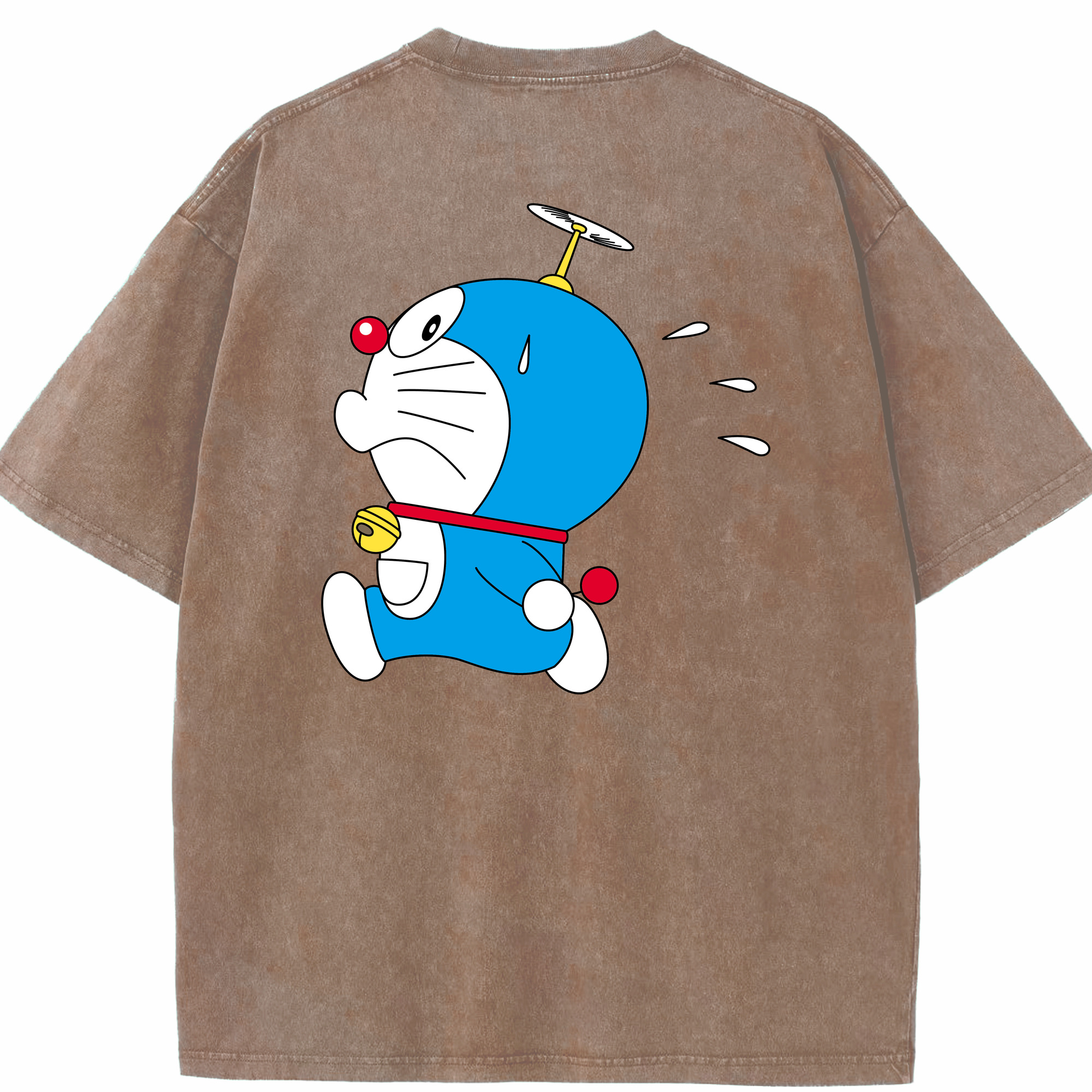 （画像用） ドラえもん Doraemon 綿100% ヴィンテージ風 半袖Tシャツ（背面プリント）