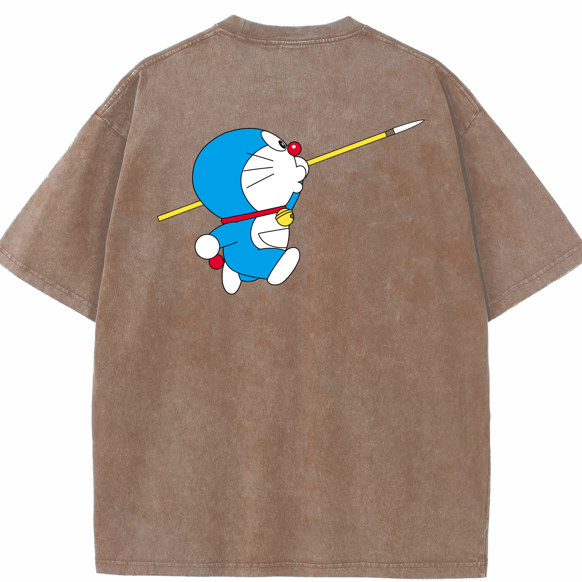 （画像用） ドラえもん Doraemon 綿100% ヴィンテージ風 半袖Tシャツ（背面プリント）