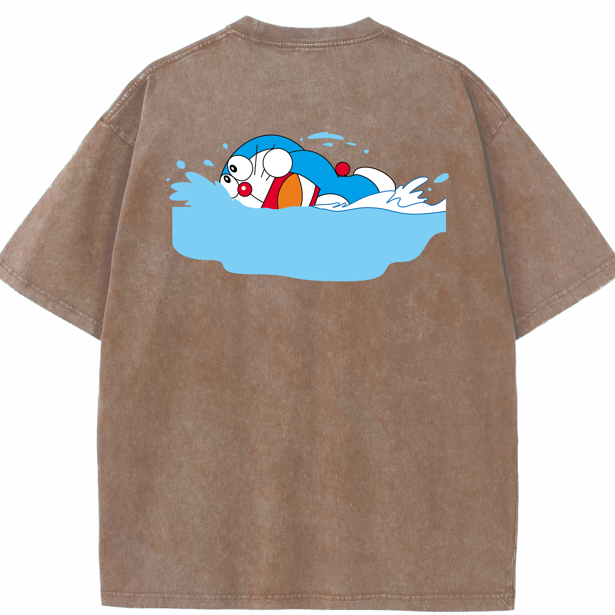 （画像用） ドラえもん Doraemon 綿100% ヴィンテージ風 半袖Tシャツ（背面プリント）