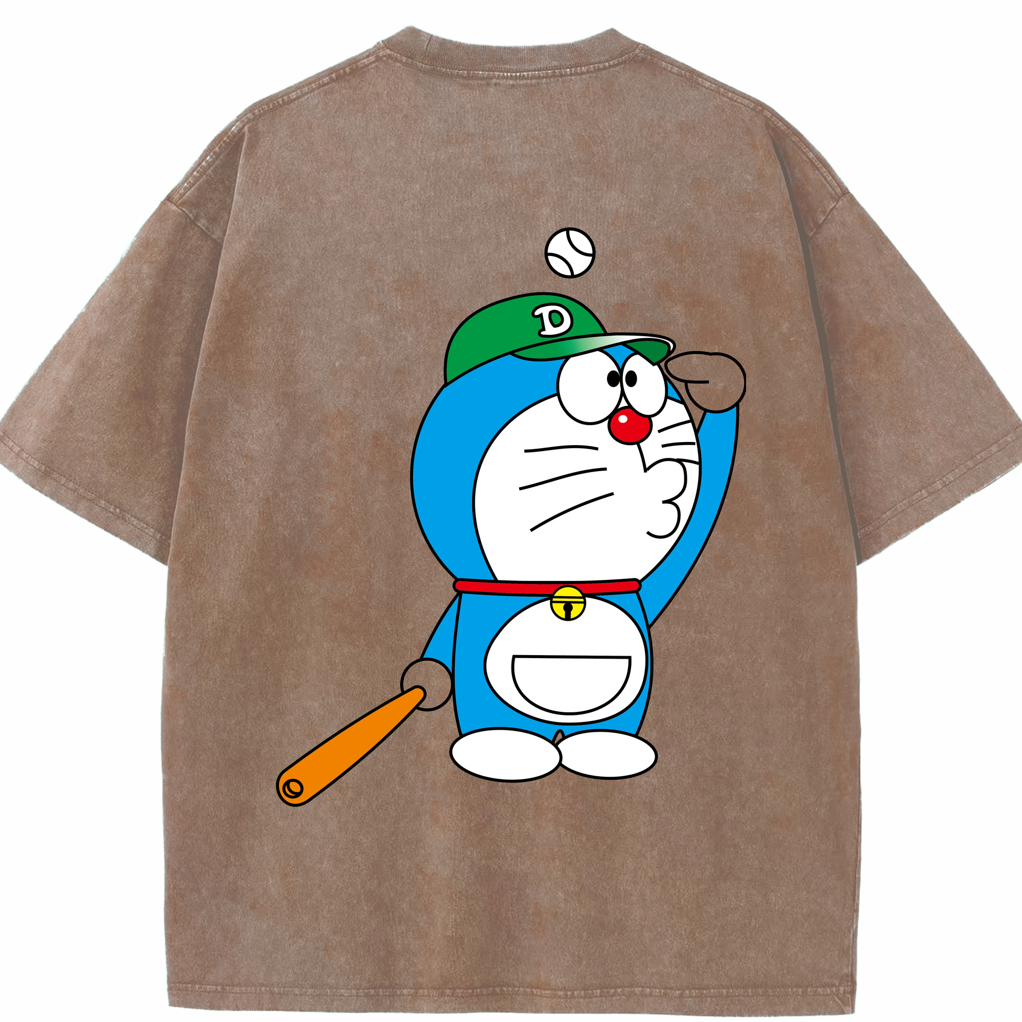 （画像用） ドラえもん Doraemon 綿100% ヴィンテージ風 半袖Tシャツ（背面プリント）