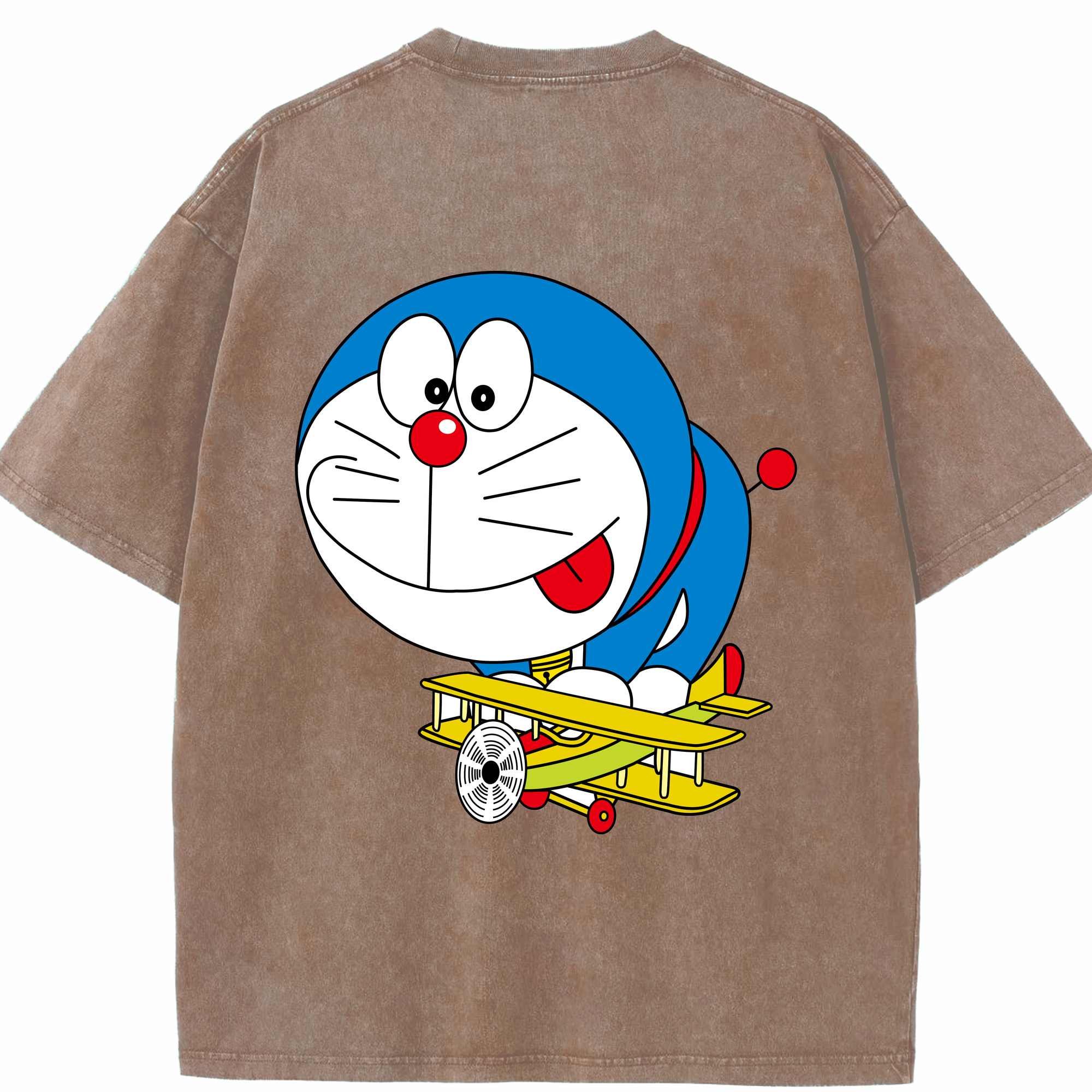 （画像用） ドラえもん Doraemon 綿100% ヴィンテージ風 半袖Tシャツ（背面プリント）