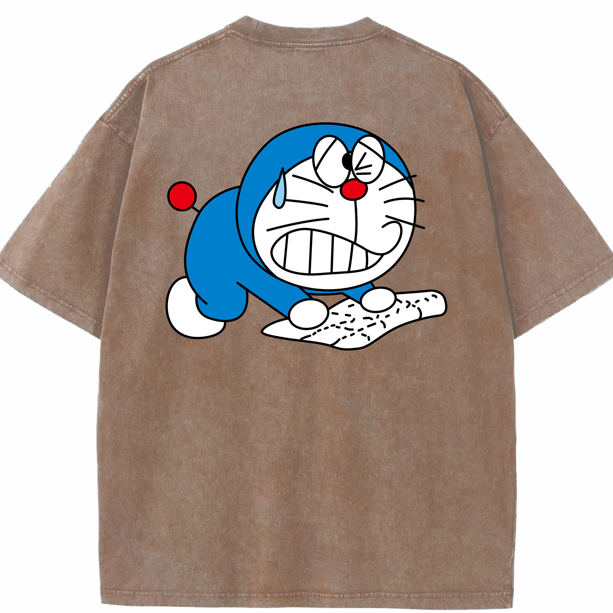 （画像用） ドラえもん Doraemon 綿100% ヴィンテージ風 半袖Tシャツ（背面プリント）