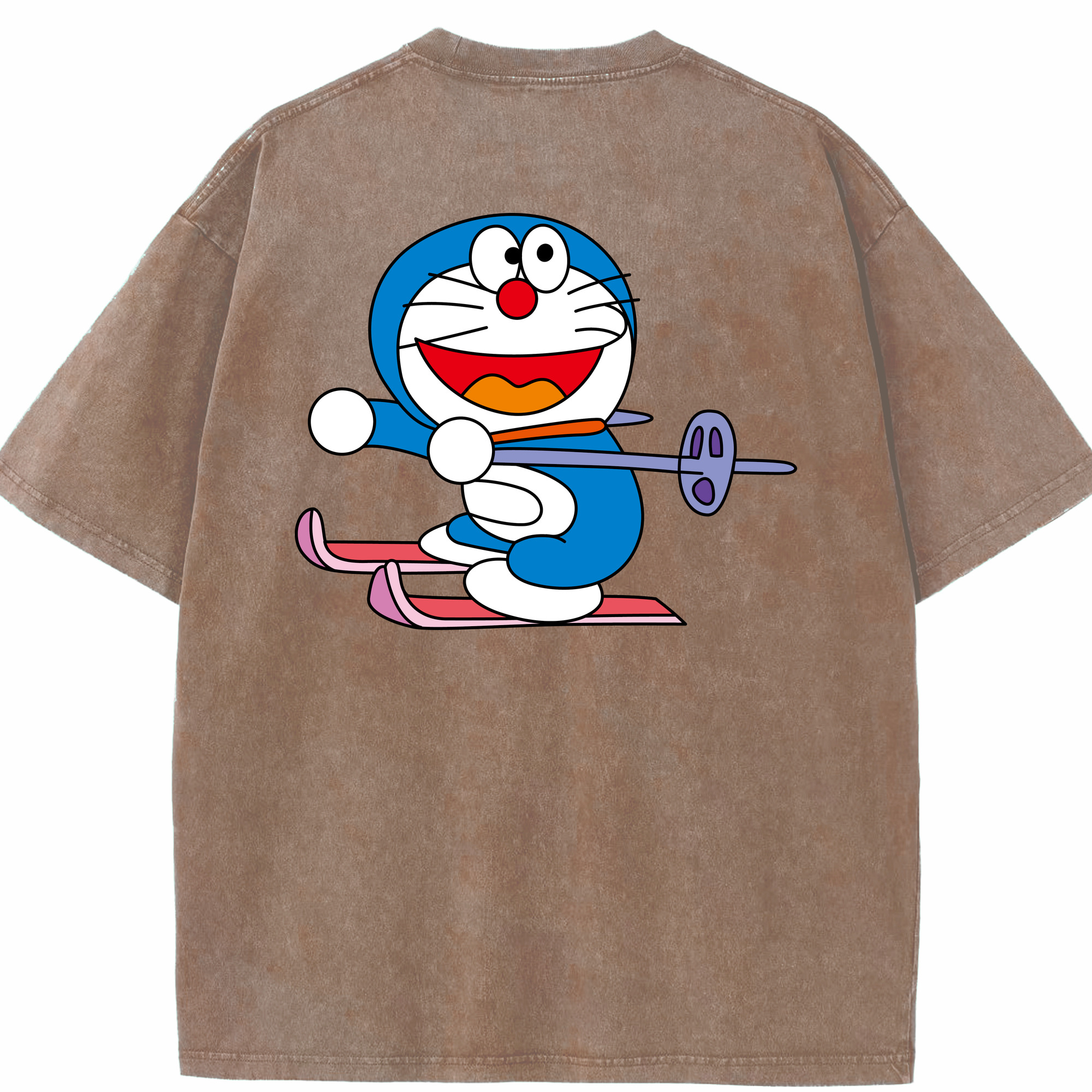 （画像用） ドラえもん Doraemon 綿100% ヴィンテージ風 半袖Tシャツ（背面プリント）