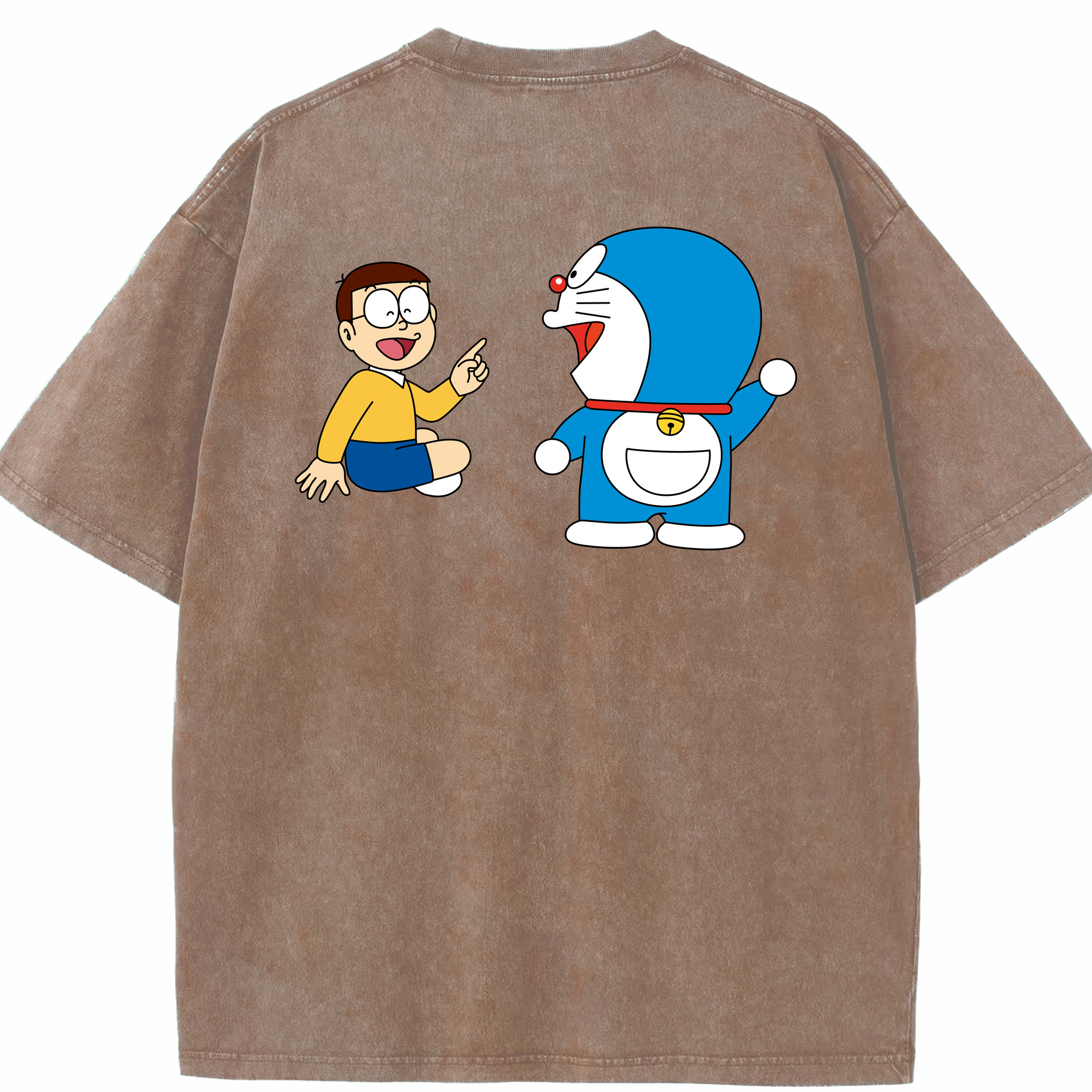 （画像用） ドラえもん Doraemon 綿100% ヴィンテージ風 半袖Tシャツ（背面プリント）