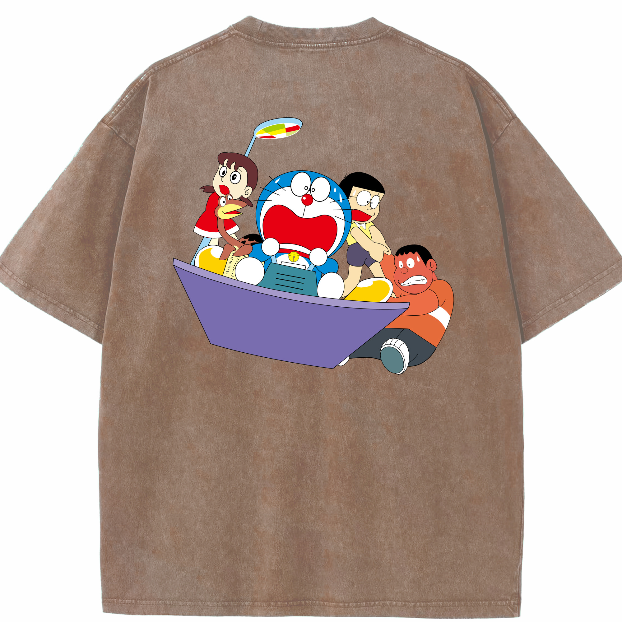 （画像用） ドラえもん Doraemon 綿100% ヴィンテージ風 半袖Tシャツ（背面プリント）