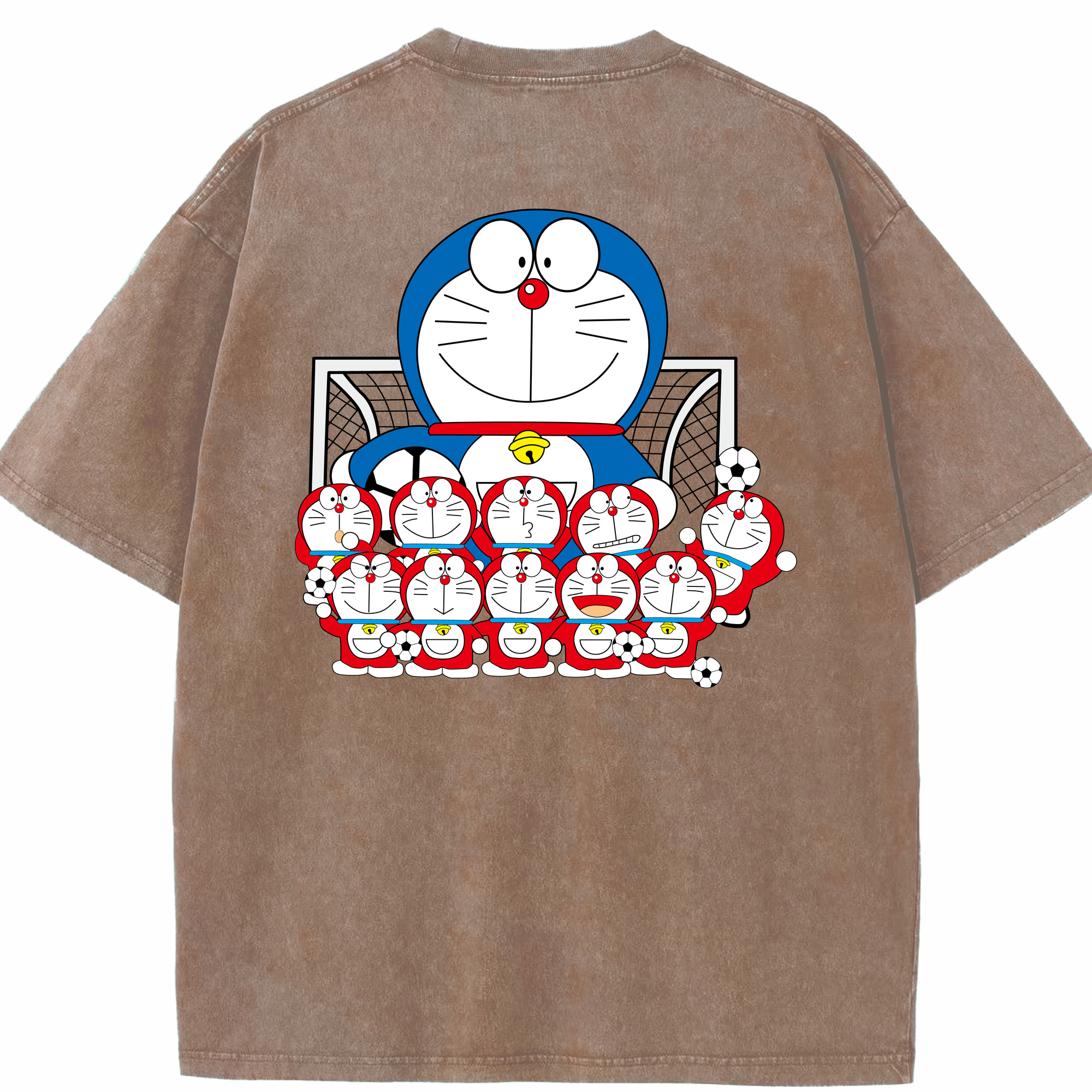 （画像用） ドラえもん Doraemon 綿100% ヴィンテージ風 半袖Tシャツ（背面プリント）