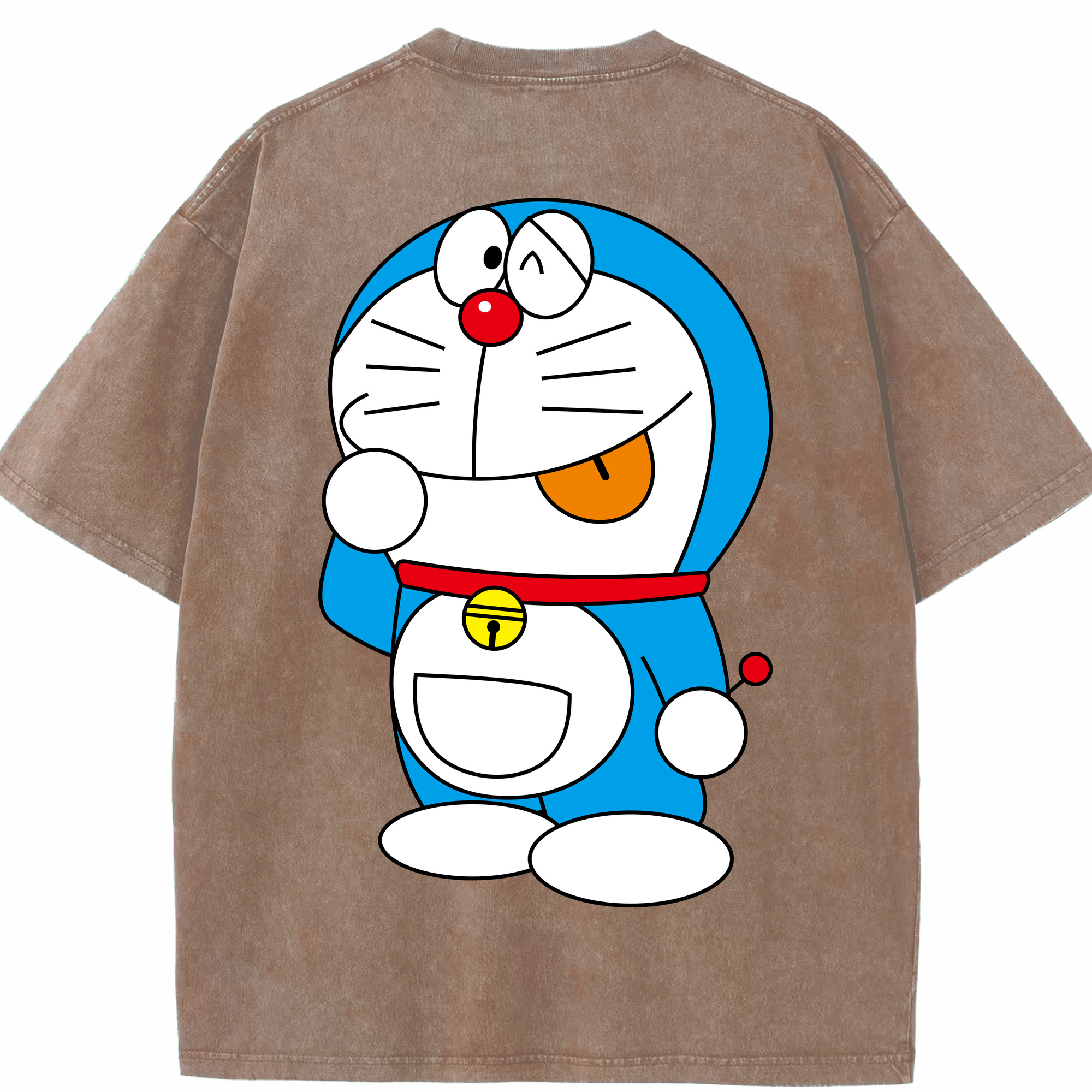 （画像用） ドラえもん Doraemon 綿100% ヴィンテージ風 半袖Tシャツ（背面プリント）