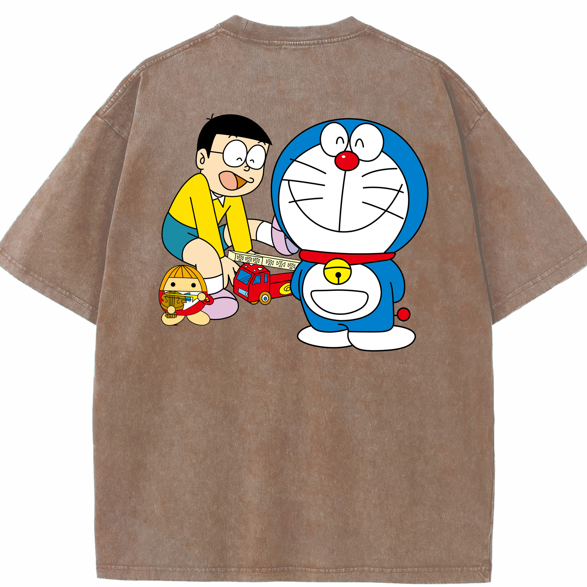 （画像用） ドラえもん Doraemon 綿100% ヴィンテージ風 半袖Tシャツ（背面プリント）
