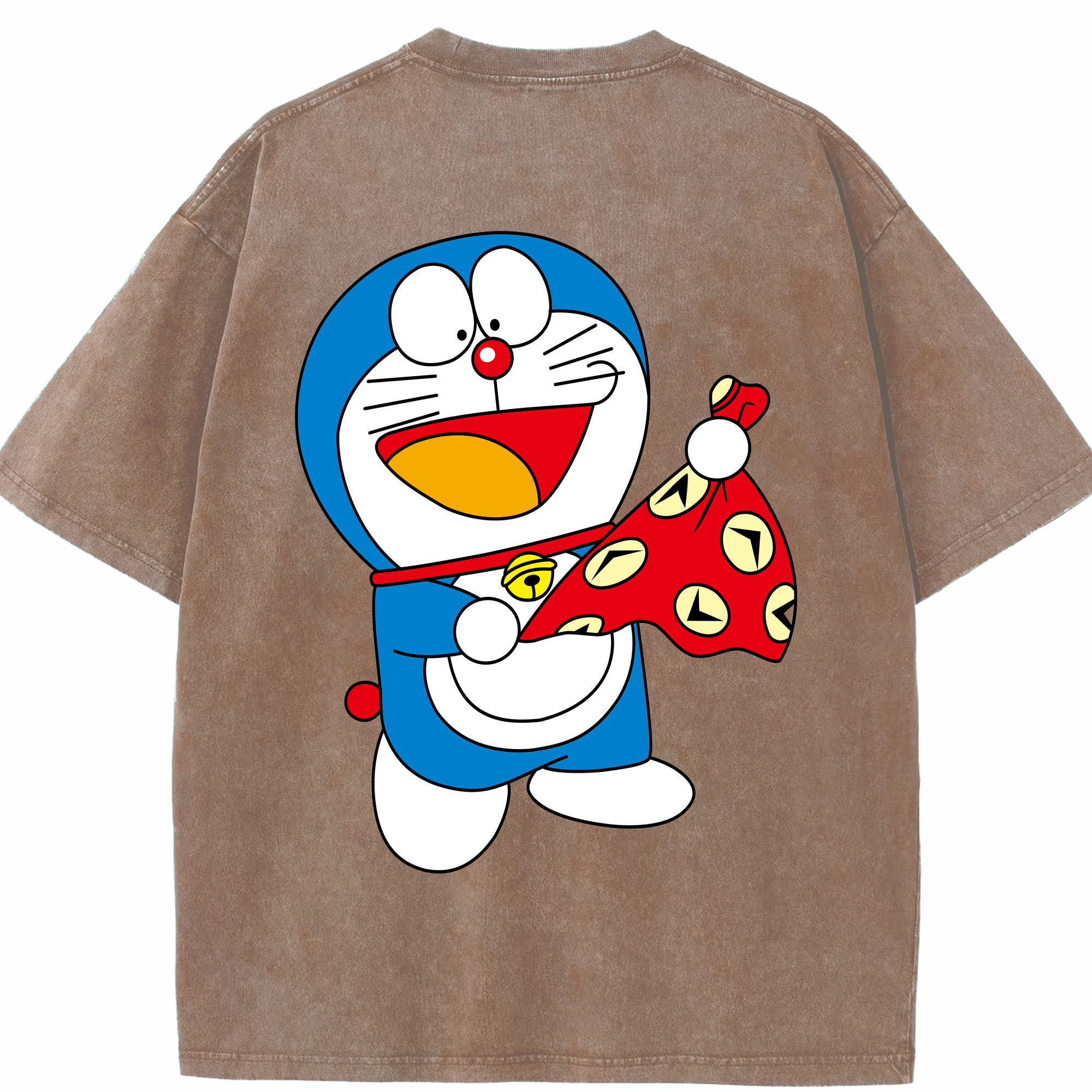 （画像用） ドラえもん Doraemon 綿100% ヴィンテージ風 半袖Tシャツ（背面プリント）