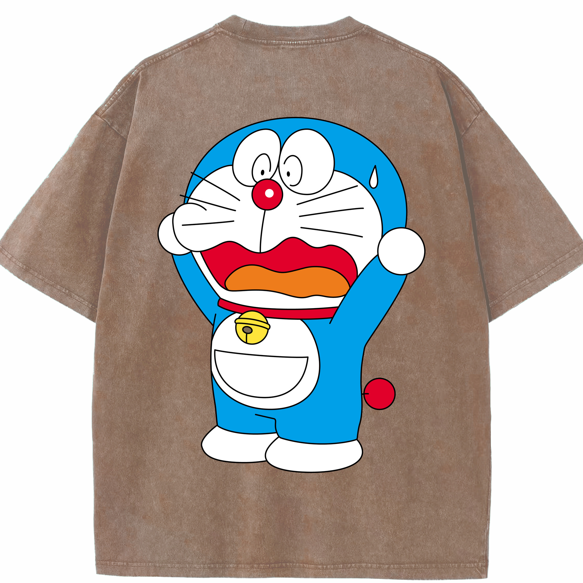（画像用） ドラえもん Doraemon 綿100% ヴィンテージ風 半袖Tシャツ（背面プリント）