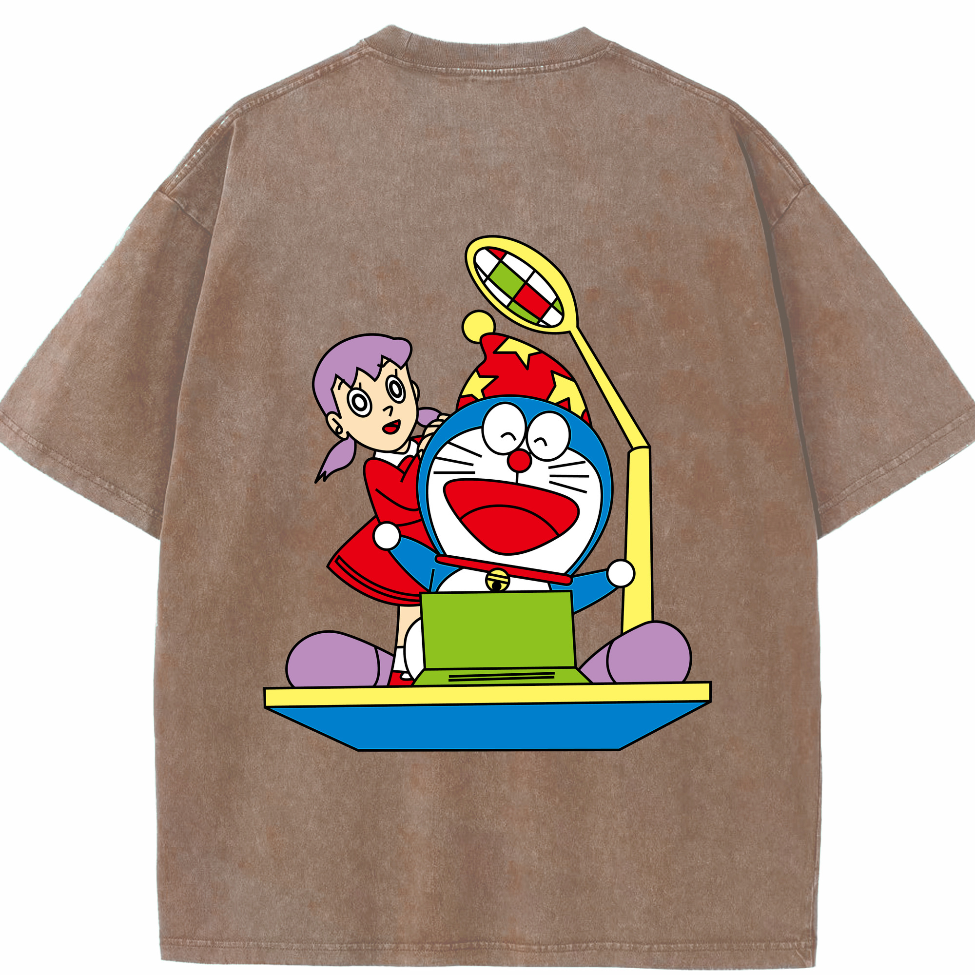 （画像用） ドラえもん みなもと しずか Doraemon Shizuka Minamoto 綿100% ヴィンテージ風 半袖Tシャツ（背面プリント）