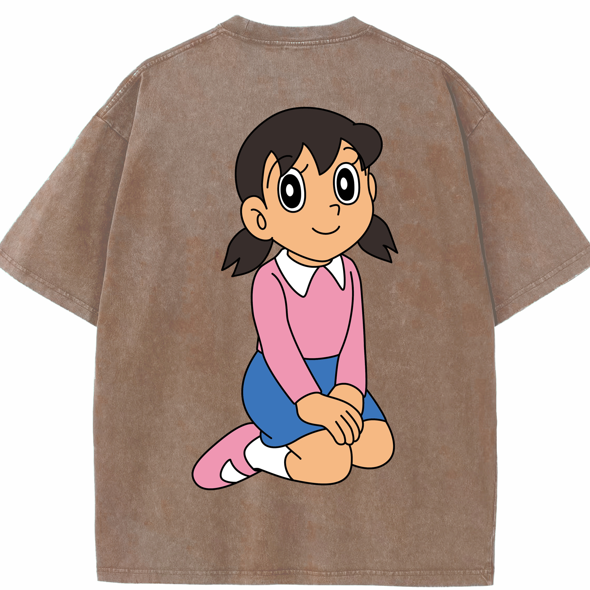 （画像用） ドラえもん みなもと しずか Doraemon Shizuka Minamoto 綿100% ヴィンテージ風 半袖Tシャツ（背面プリント）