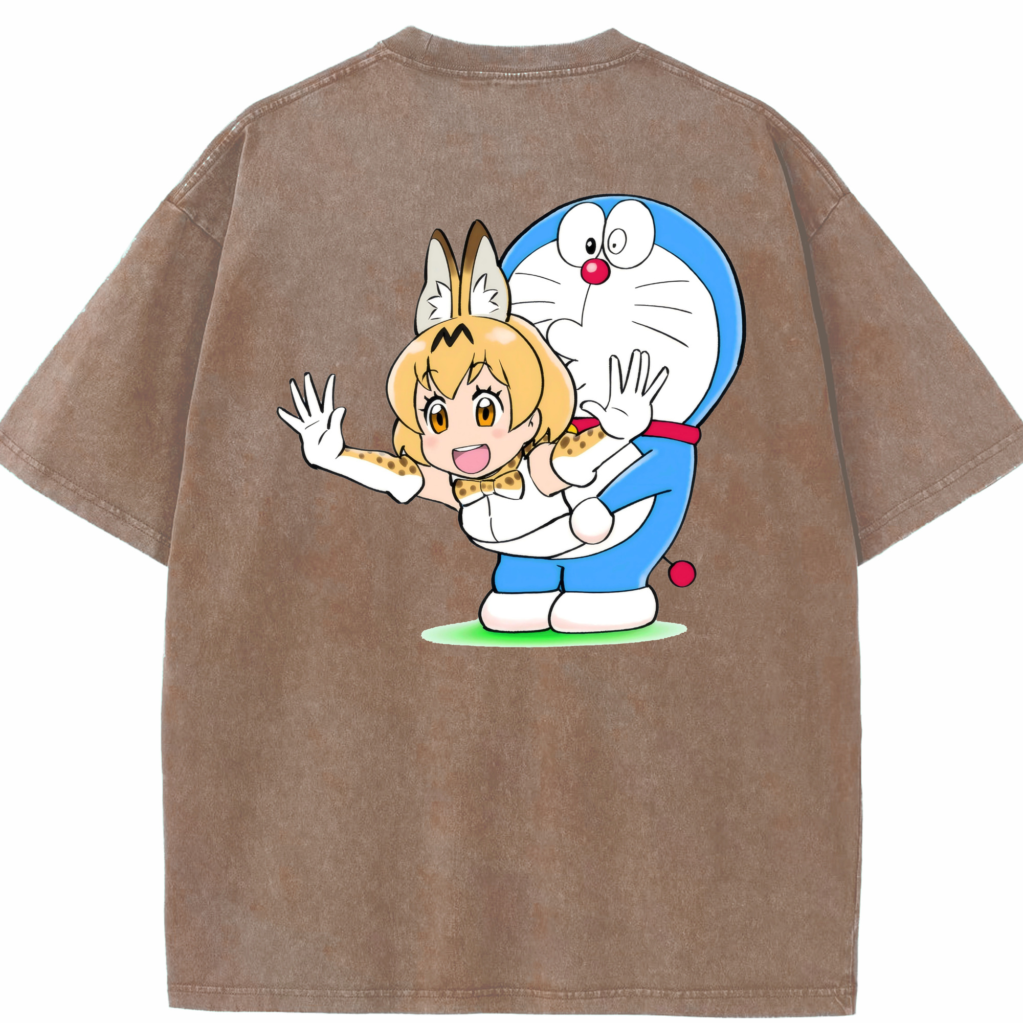 （画像用） ドラえもん Doraemon 綿100% ヴィンテージ風 半袖Tシャツ（背面プリント）