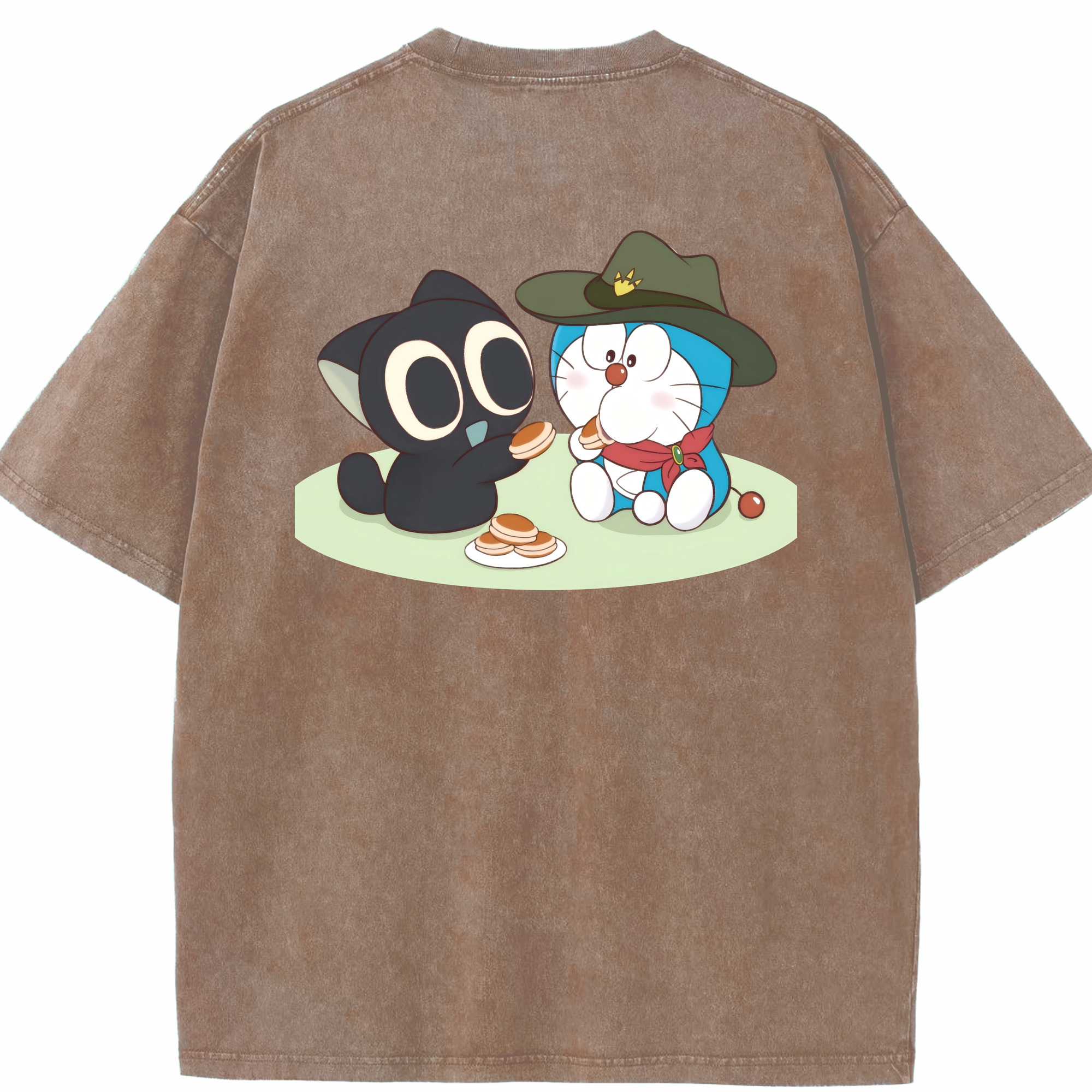（画像用） ドラえもん Doraemon 綿100% ヴィンテージ風 半袖Tシャツ（背面プリント）
