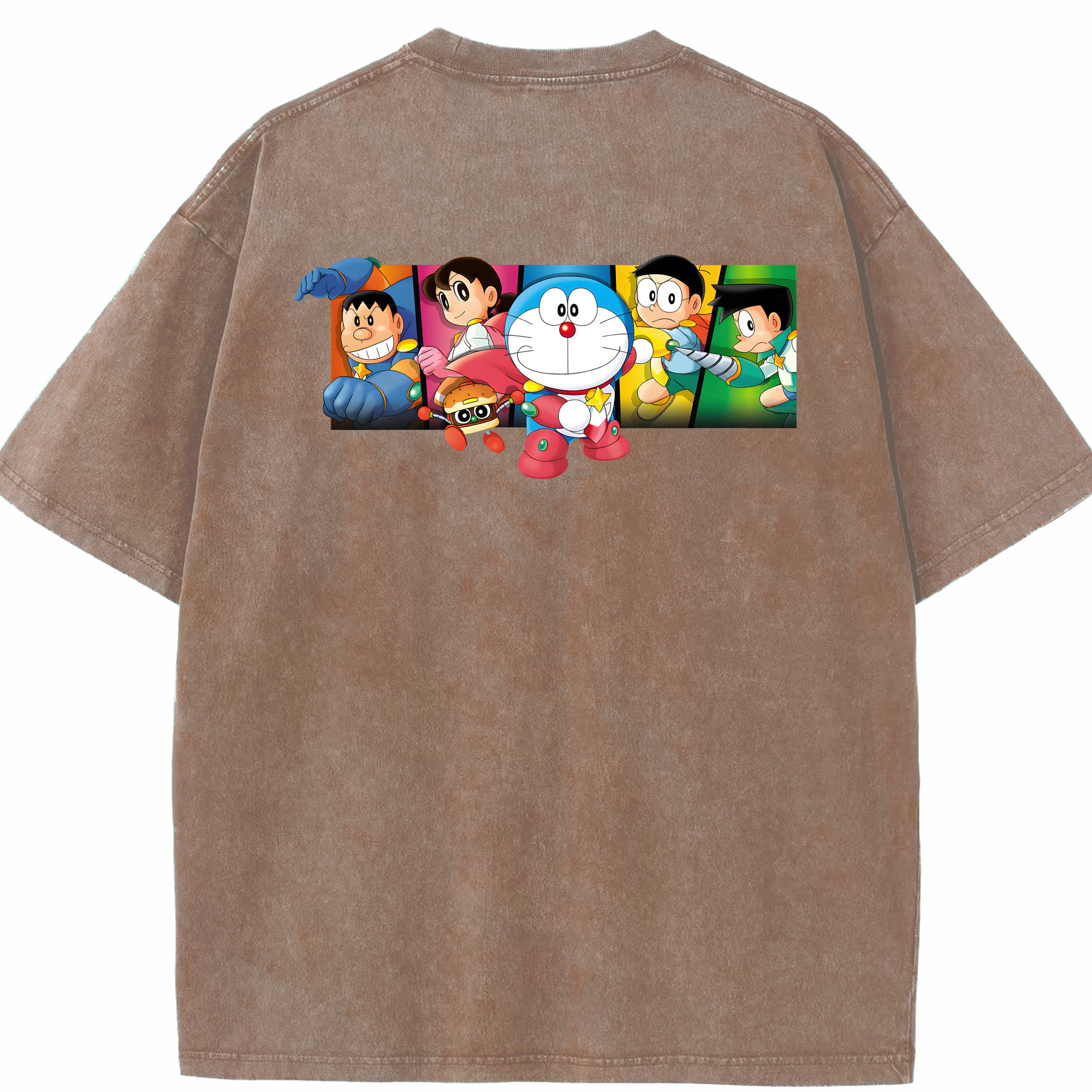 （画像用） ドラえもん Doraemon 綿100% ヴィンテージ風 半袖Tシャツ（背面プリント）