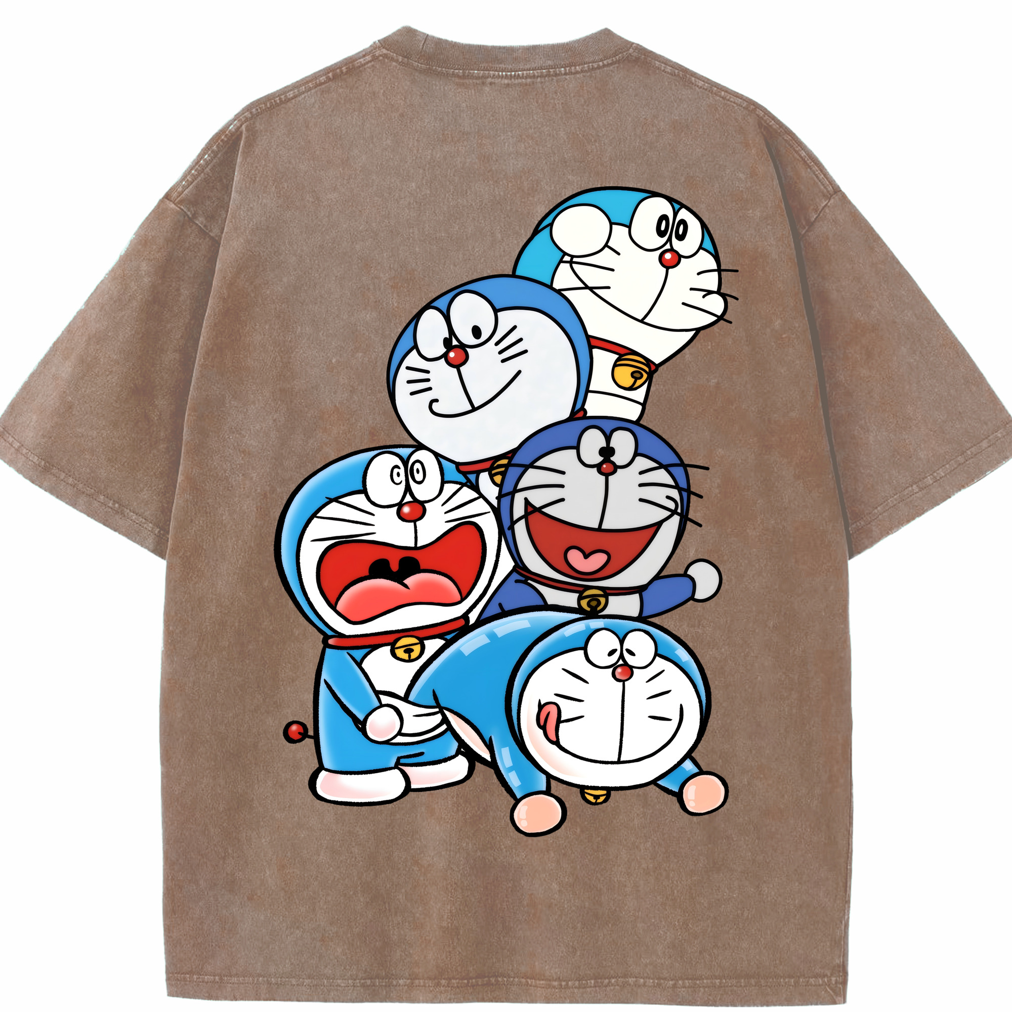 （画像用） ドラえもん Doraemon 綿100% ヴィンテージ風 半袖Tシャツ（背面プリント）