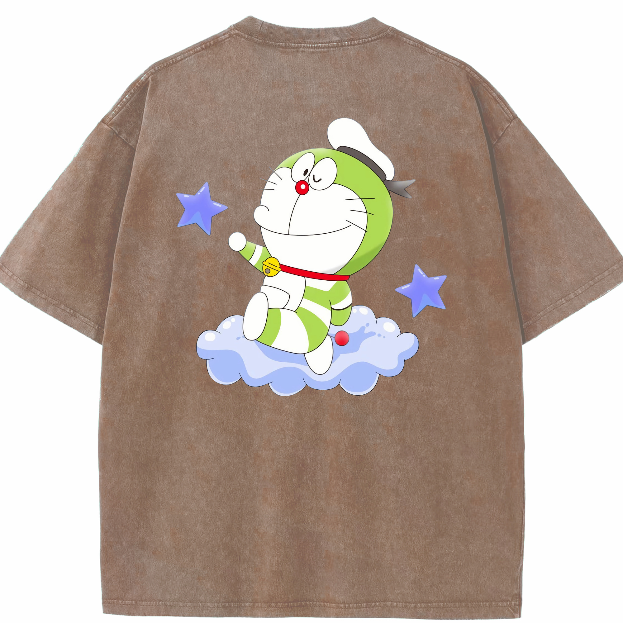 （画像用） ドラえもん Doraemon 綿100% ヴィンテージ風 半袖Tシャツ（背面プリント）