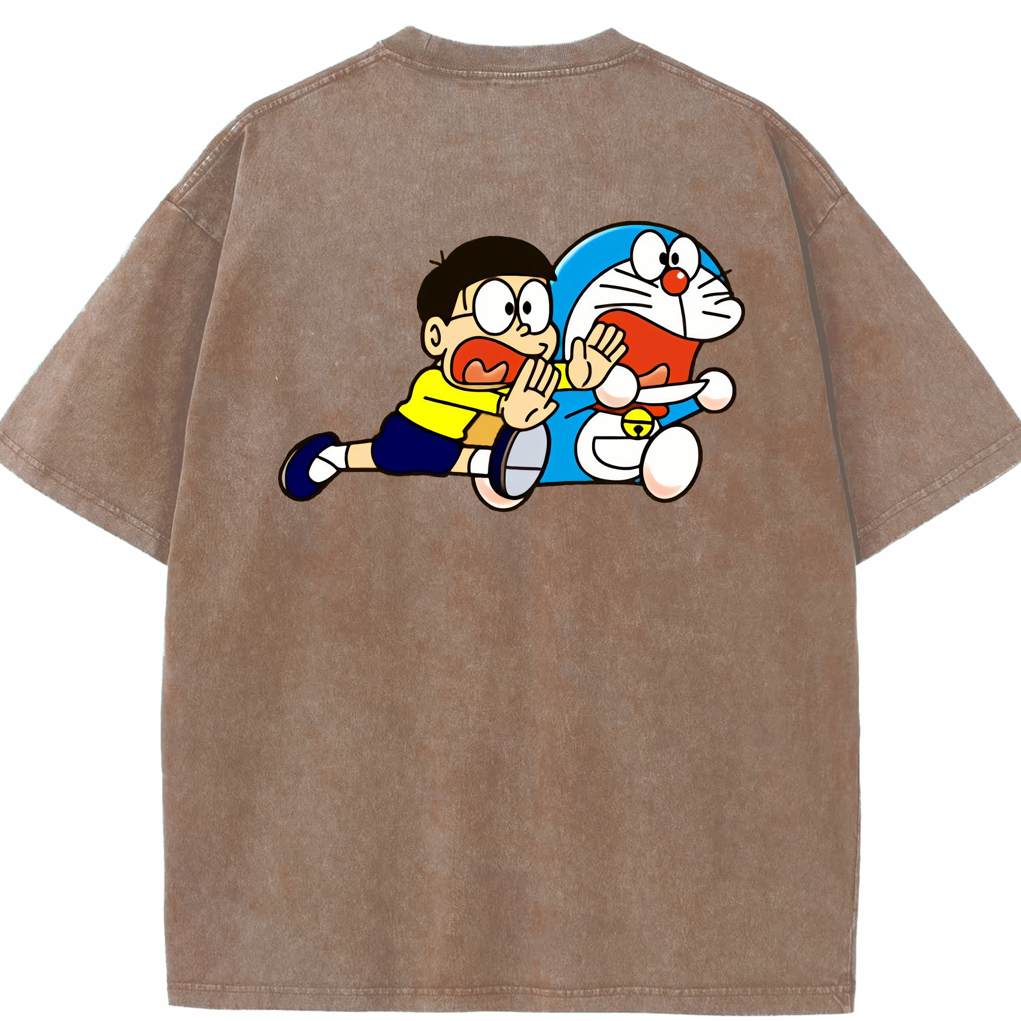（画像用） ドラえもん Doraemon 綿100% ヴィンテージ風 半袖Tシャツ（背面プリント）