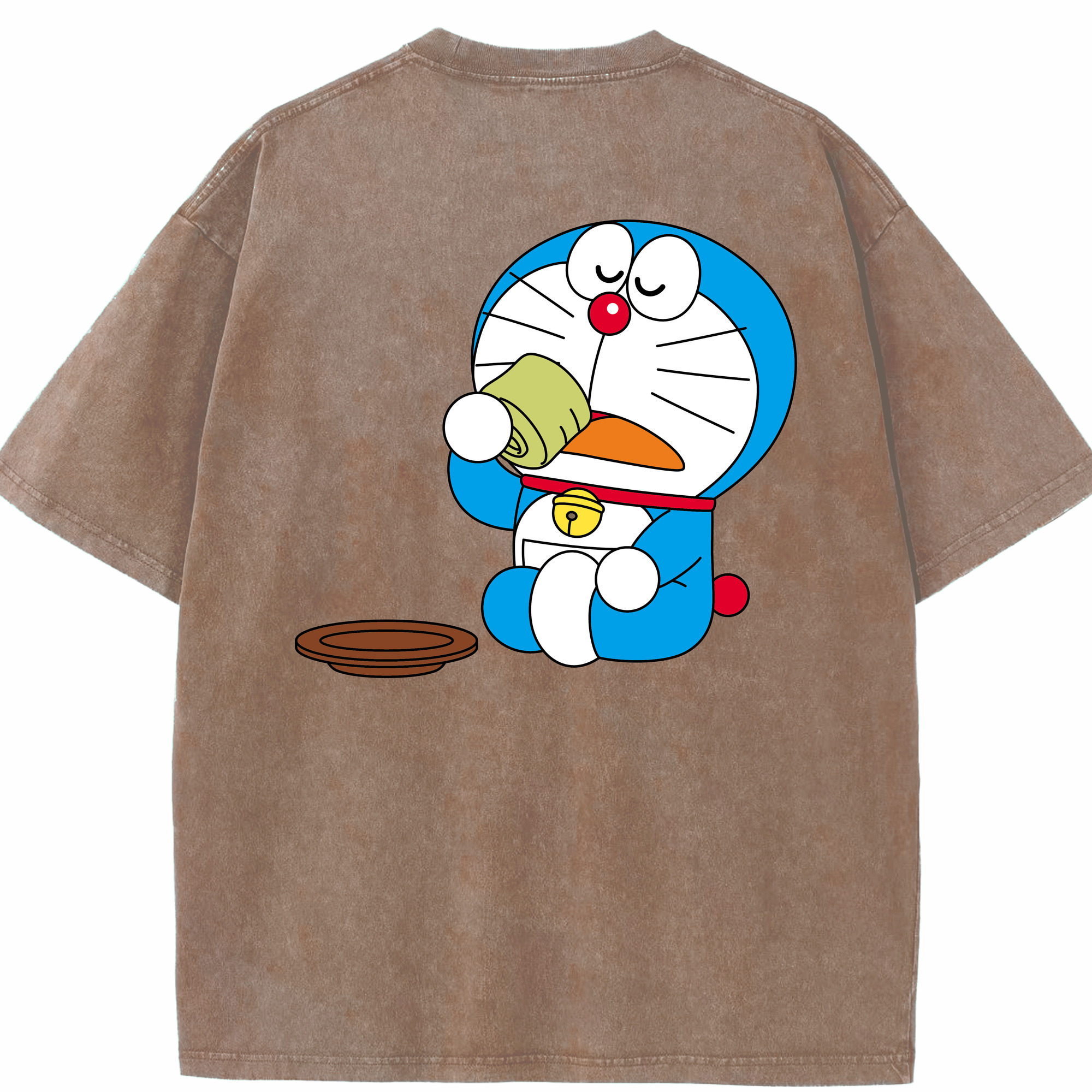 （画像用） ドラえもん Doraemon 綿100% ヴィンテージ風 半袖Tシャツ（背面プリント）