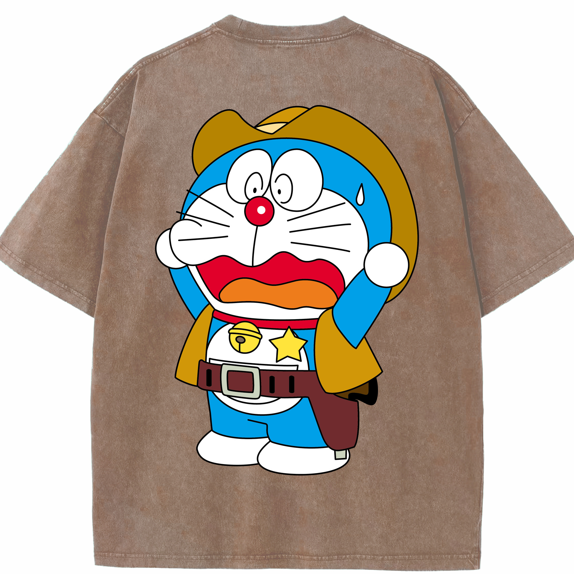 （画像用） ドラえもん Doraemon 綿100% ヴィンテージ風 半袖Tシャツ（背面プリント）