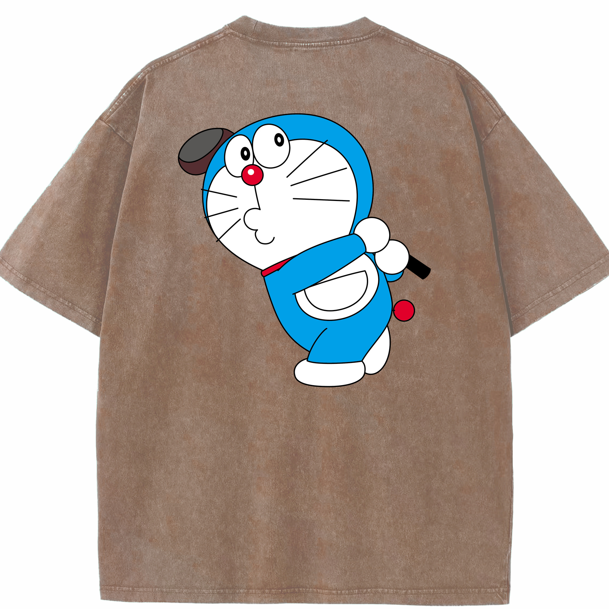 （画像用） ドラえもん Doraemon 綿100% ヴィンテージ風 半袖Tシャツ（背面プリント）