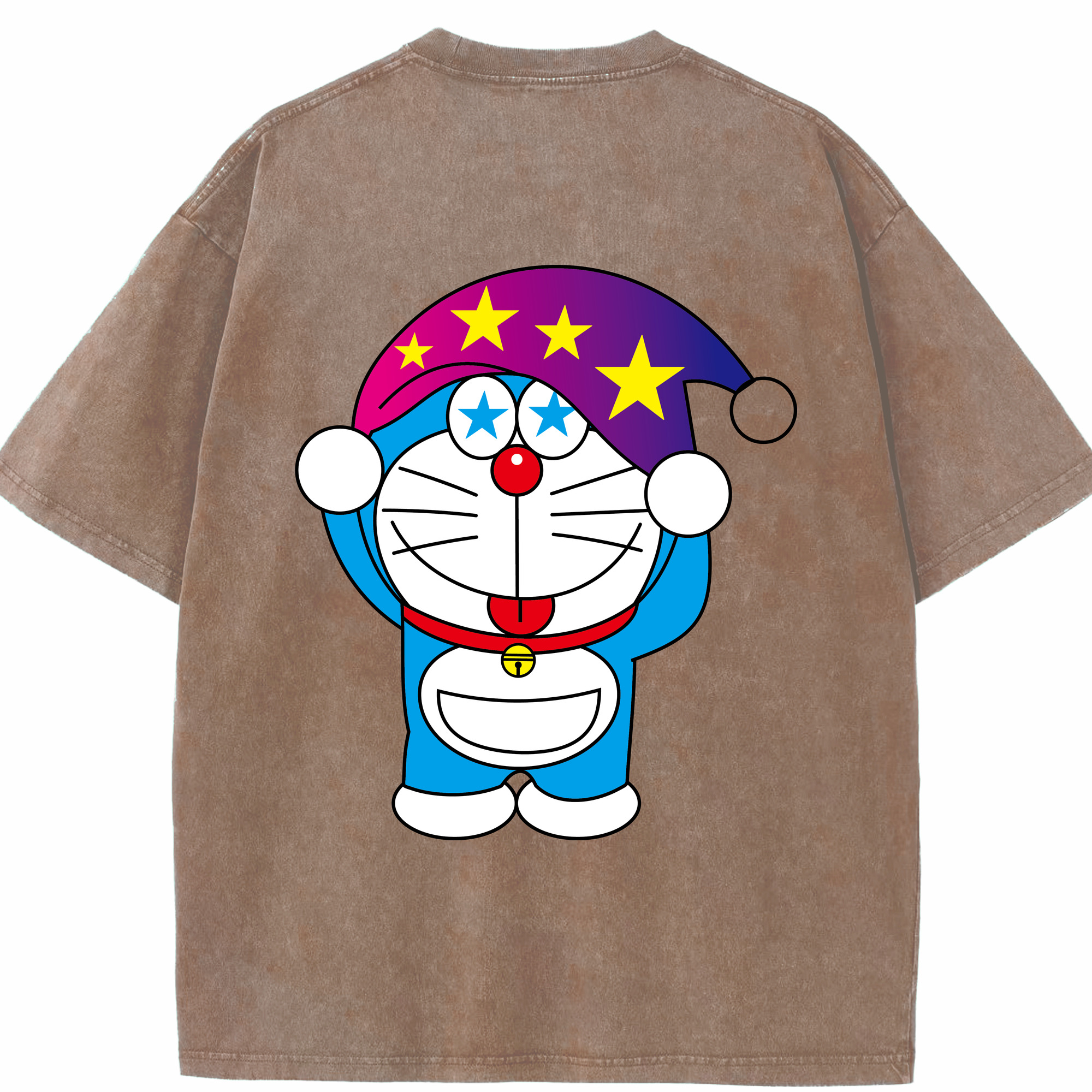 （画像用） ドラえもん Doraemon 綿100% ヴィンテージ風 半袖Tシャツ（背面プリント）