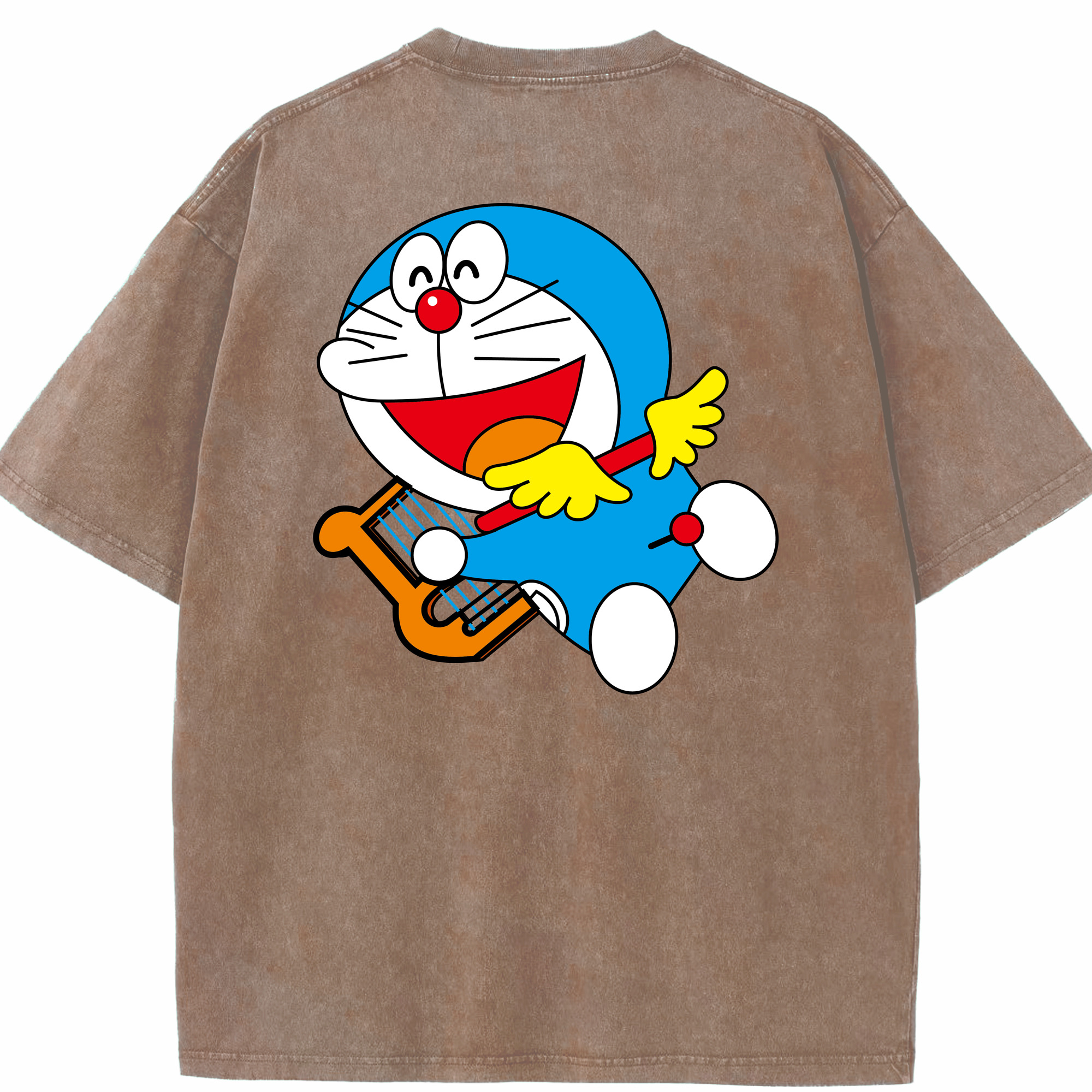 （画像用） ドラえもん Doraemon 綿100% ヴィンテージ風 半袖Tシャツ（背面プリント）