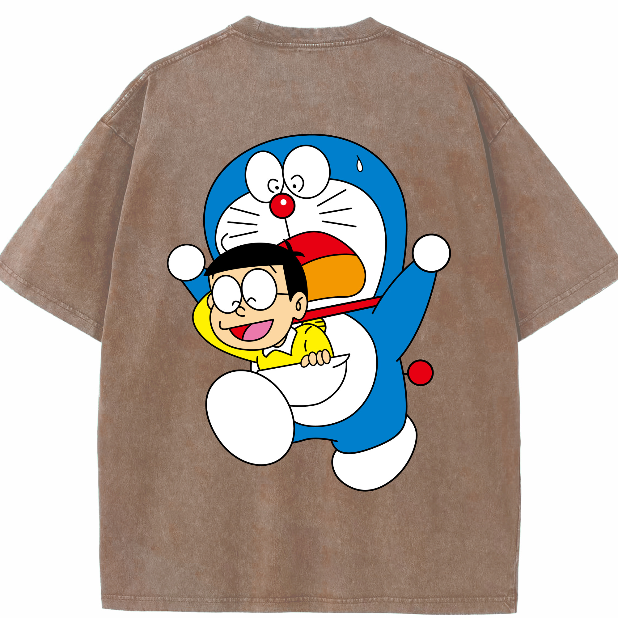 （画像用） ドラえもん Doraemon 綿100% ヴィンテージ風 半袖Tシャツ（背面プリント）