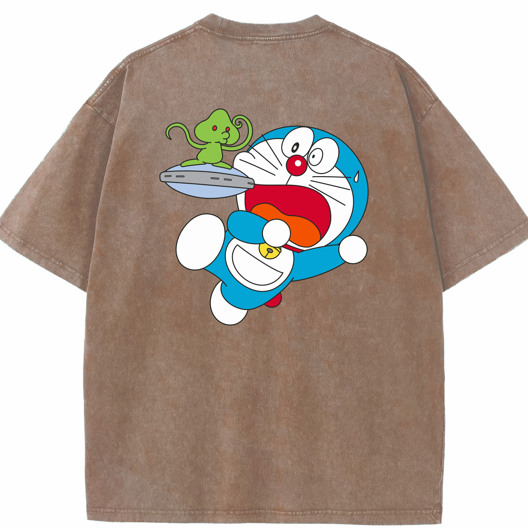 （画像用） ドラえもん Doraemon 綿100% ヴィンテージ風 半袖Tシャツ（背面プリント）