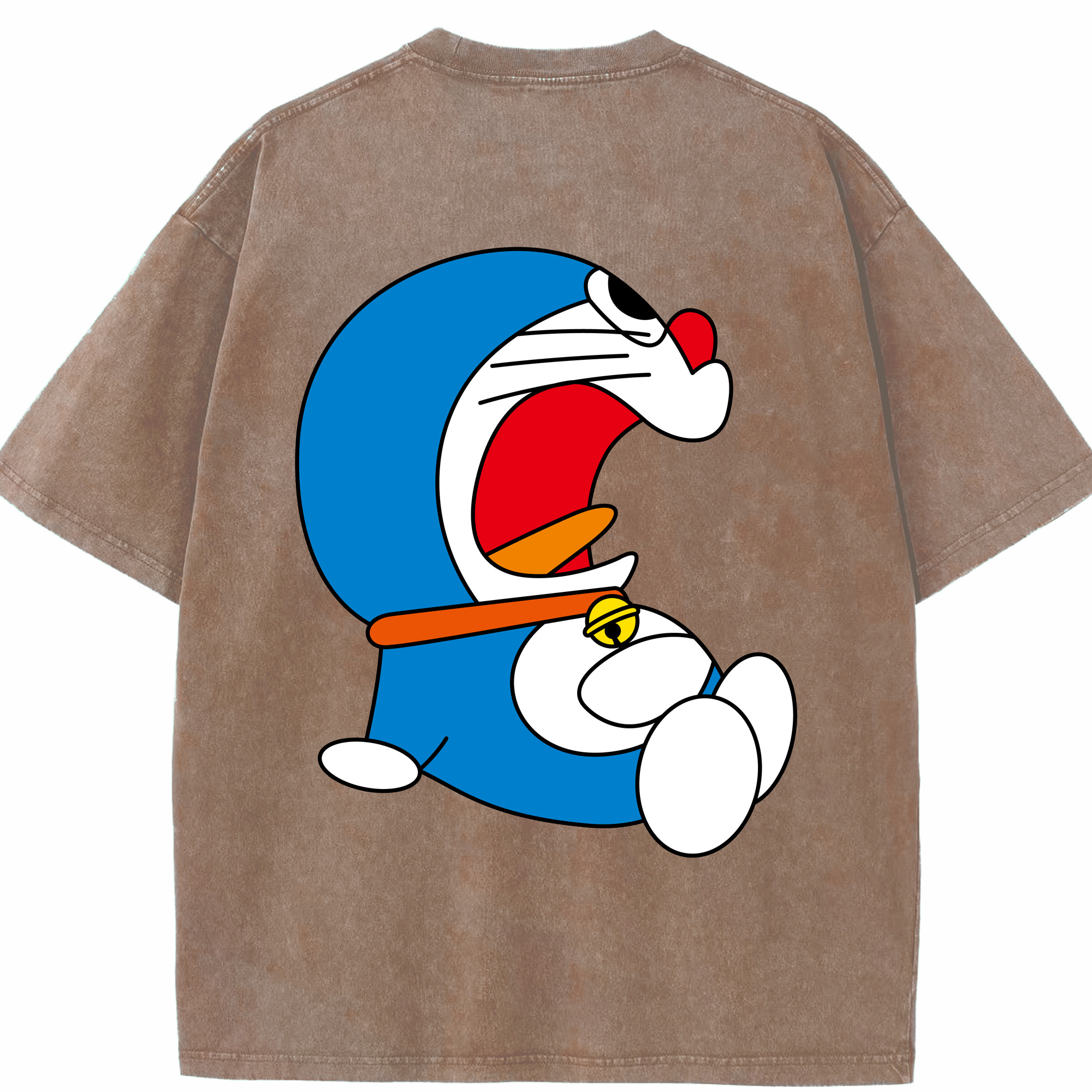 （画像用） ドラえもん Doraemon 綿100% ヴィンテージ風 半袖Tシャツ（背面プリント）
