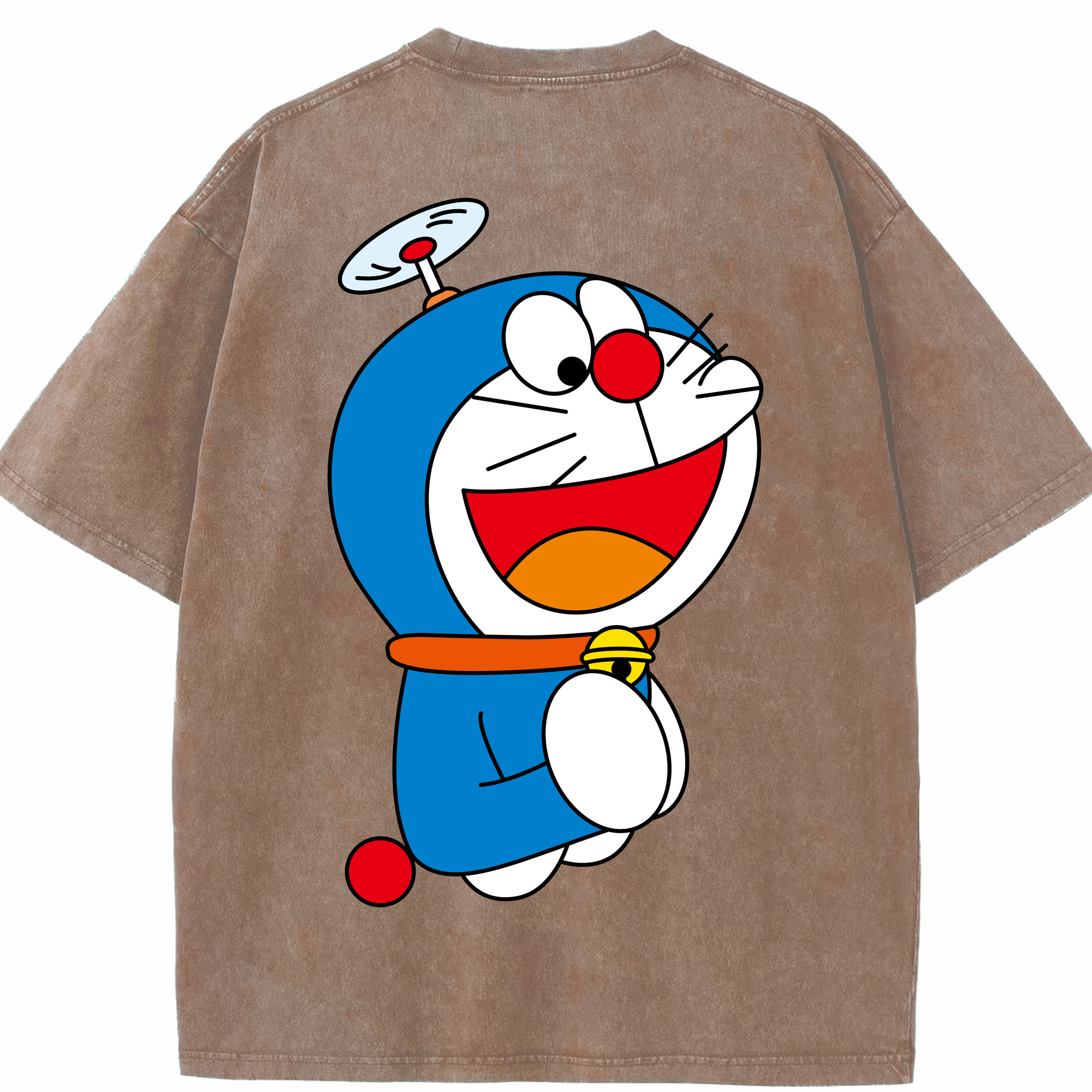 （画像用） ドラえもん Doraemon 綿100% ヴィンテージ風 半袖Tシャツ（背面プリント）