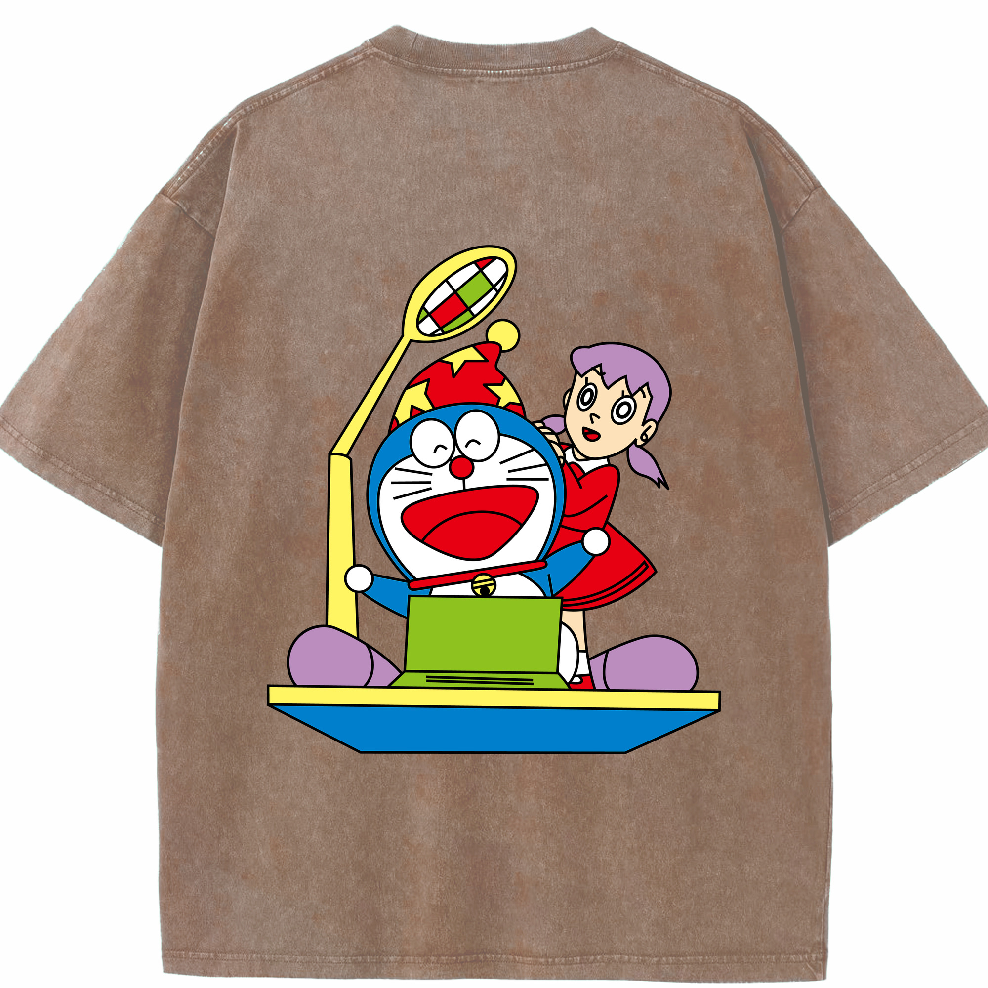 （画像用） ドラえもん みなもと しずか Doraemon Shizuka Minamoto 綿100% ヴィンテージ風 半袖Tシャツ（背面プリント）
