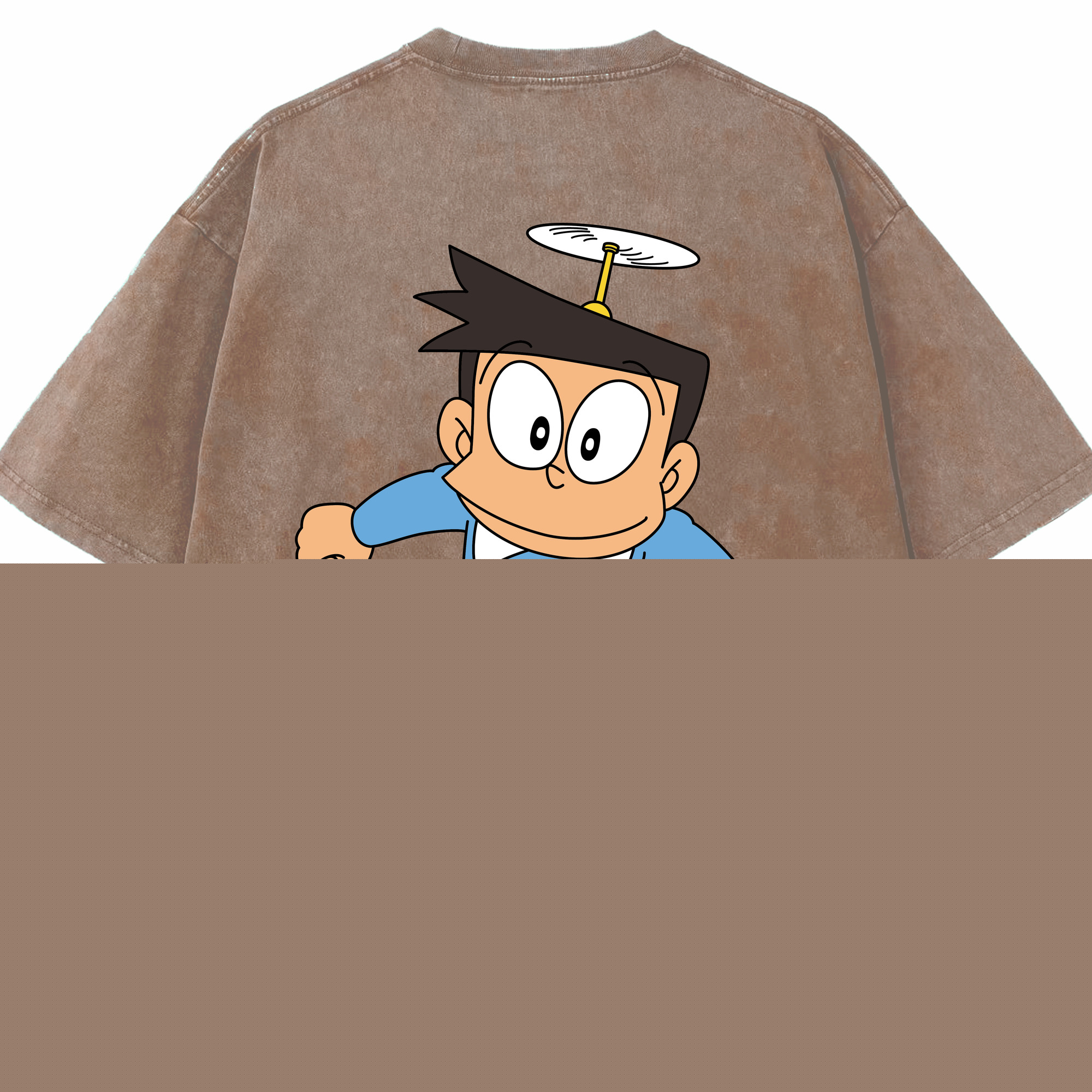 （画像用） ドラえもん 骨川 スネ夫 Doraemon Honekawa Suneo 綿100% ヴィンテージ風 半袖Tシャツ（背面プリント）