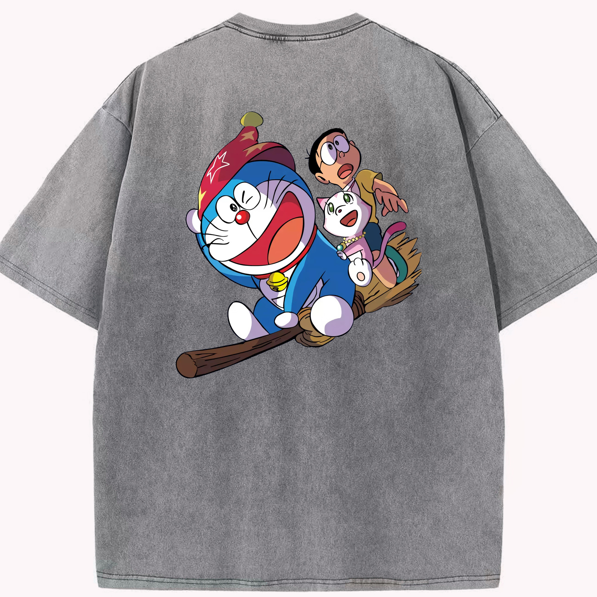（画像用） ドラえもん Doraemon 綿100% ヴィンテージ風 半袖Tシャツ（背面プリント）