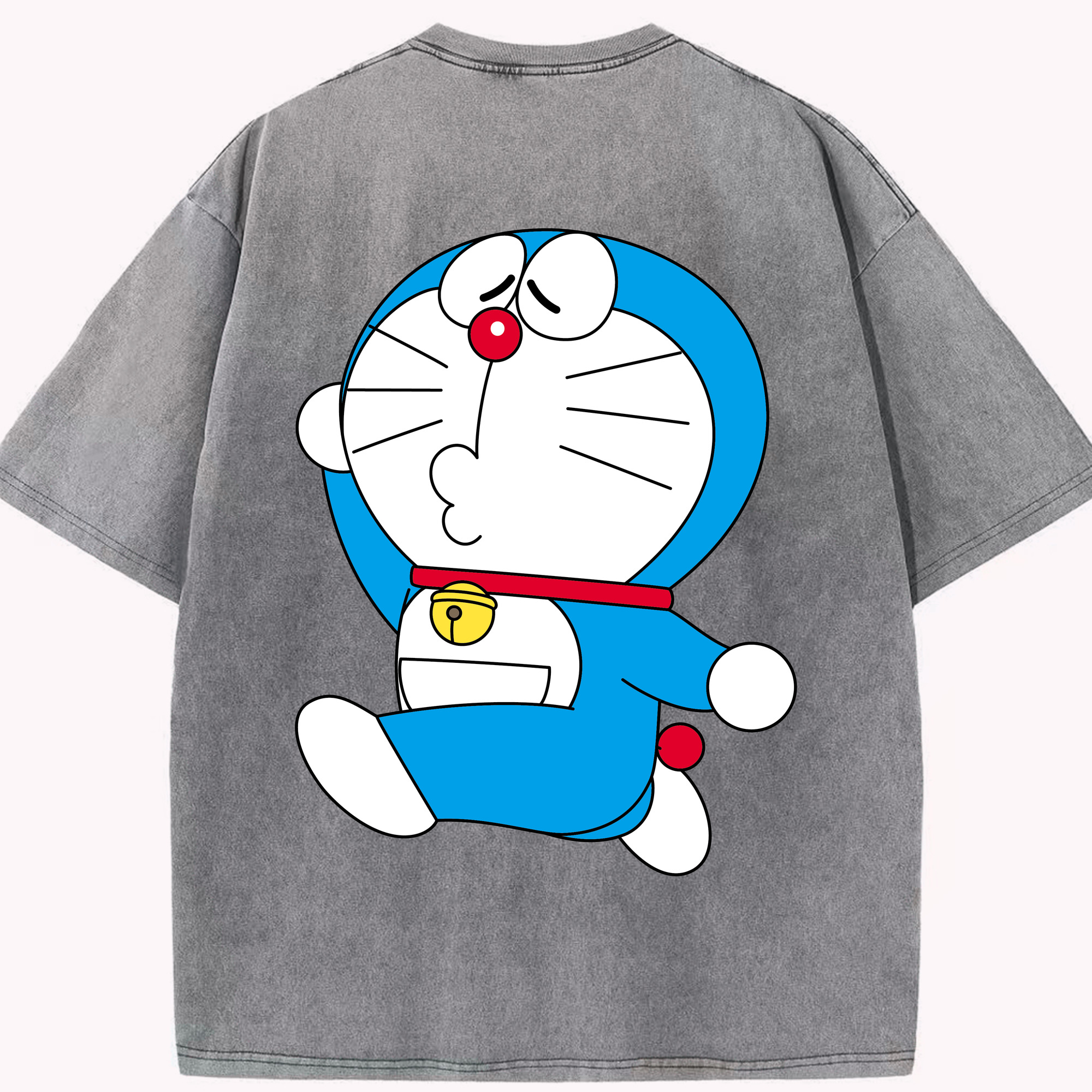 （画像用） ドラえもん Doraemon 綿100% ヴィンテージ風 半袖Tシャツ（背面プリント）