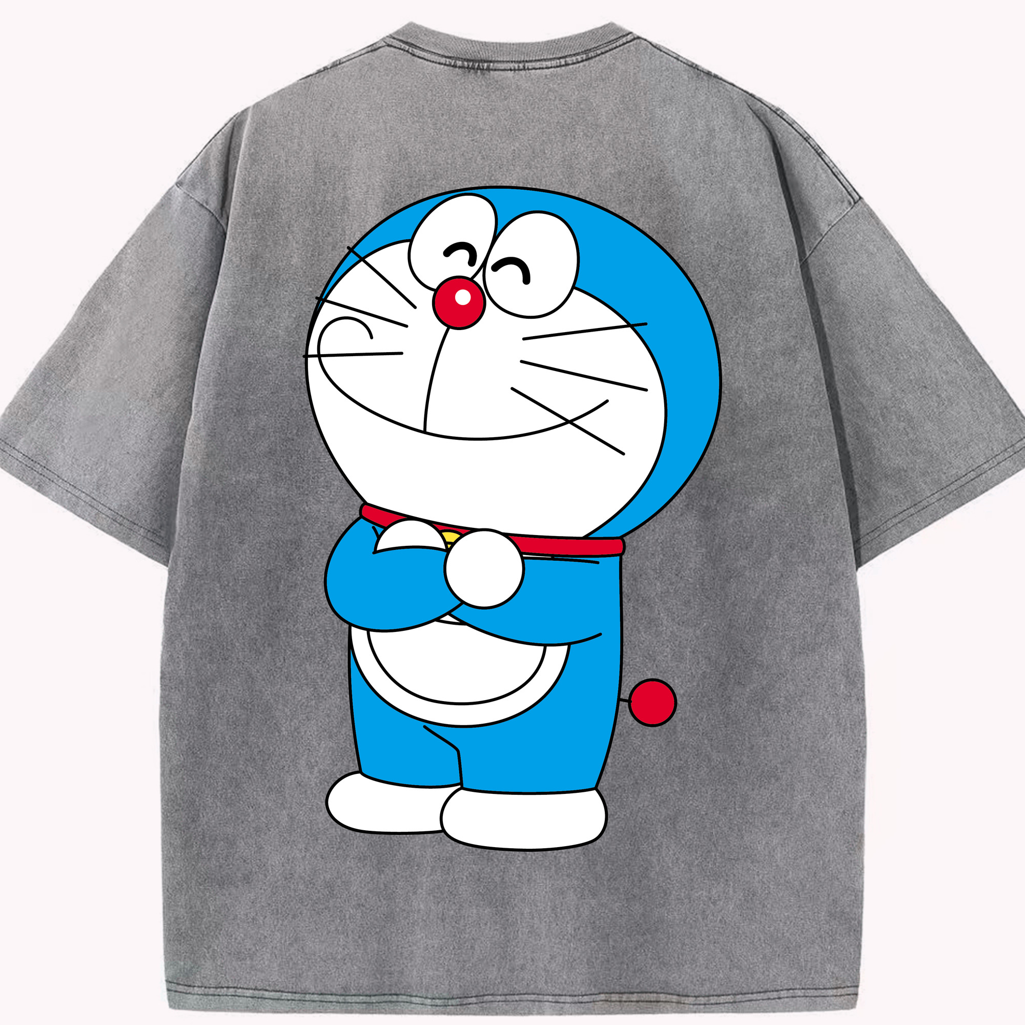 （画像用） ドラえもん Doraemon 綿100% ヴィンテージ風 半袖Tシャツ（背面プリント）