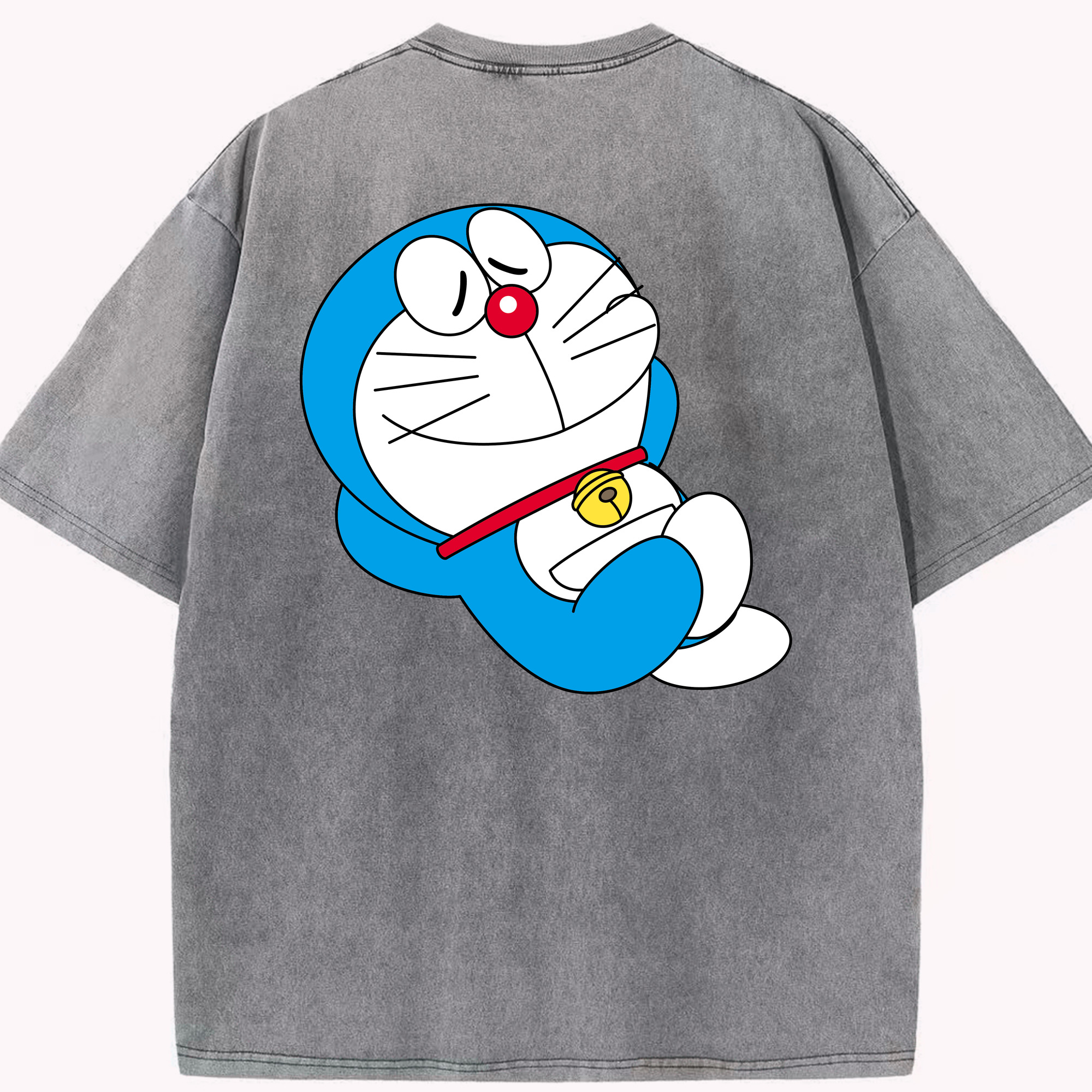（画像用） ドラえもん Doraemon 綿100% ヴィンテージ風 半袖Tシャツ（背面プリント）