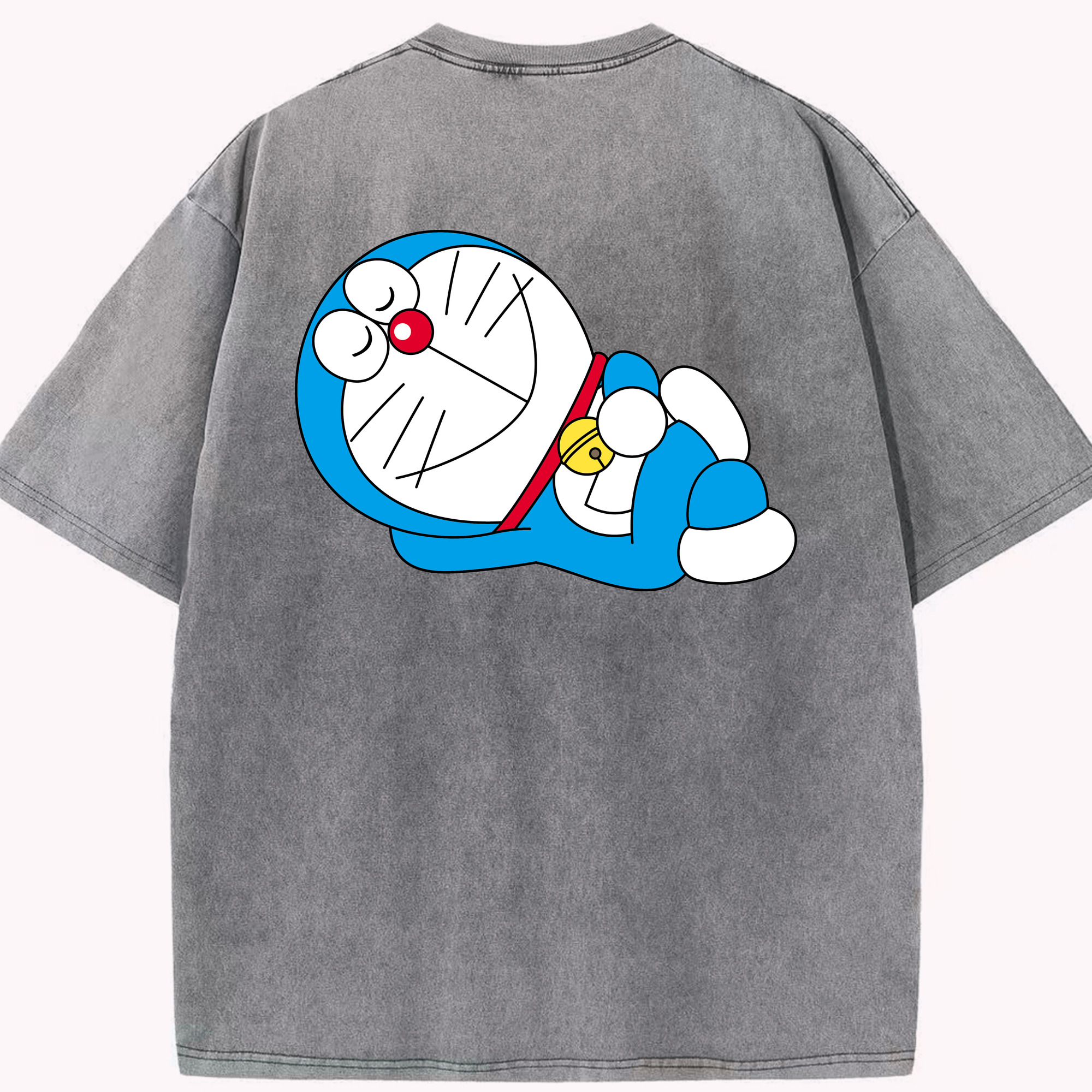 （画像用） ドラえもん Doraemon 綿100% ヴィンテージ風 半袖Tシャツ（背面プリント）