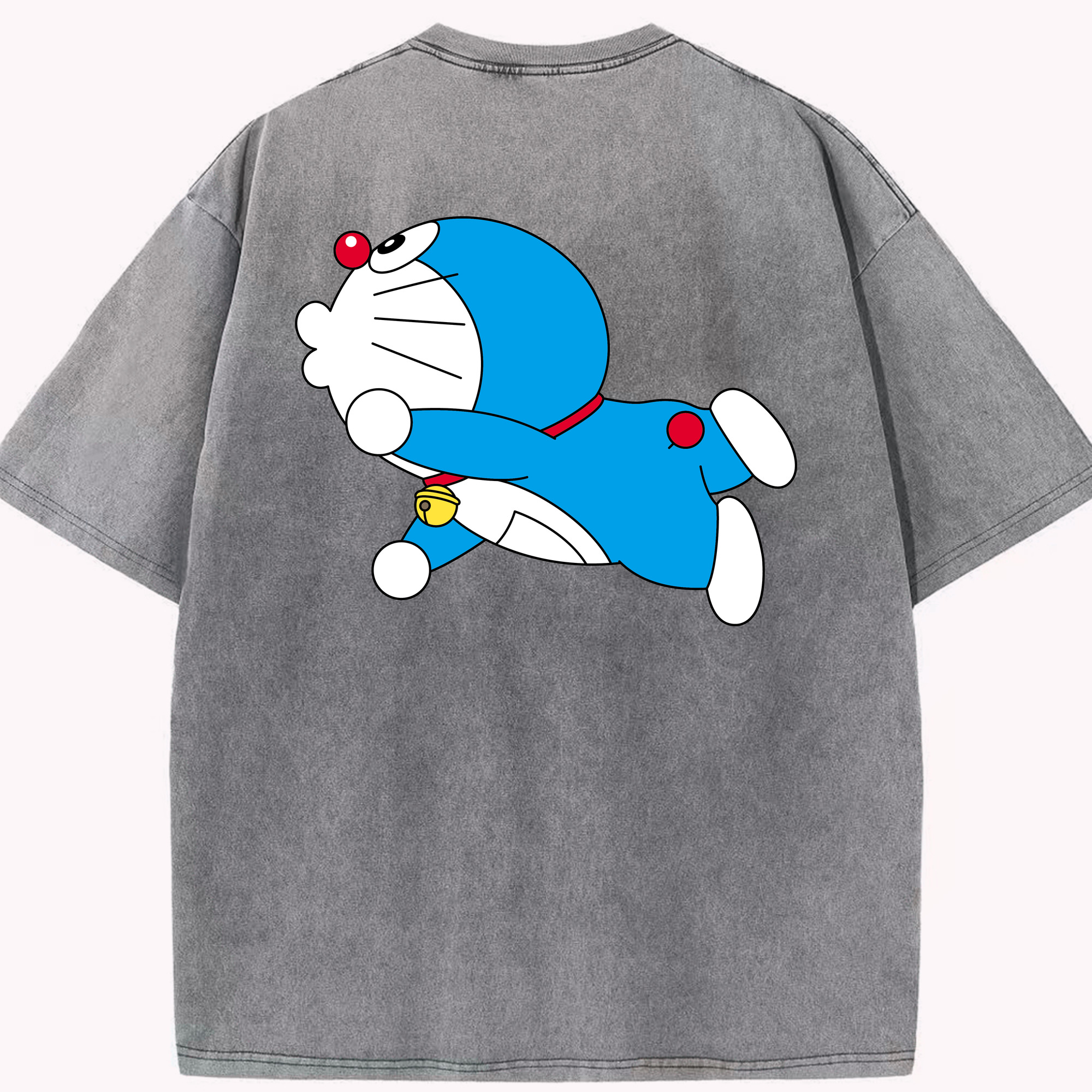 （画像用） ドラえもん Doraemon 綿100% ヴィンテージ風 半袖Tシャツ（背面プリント）
