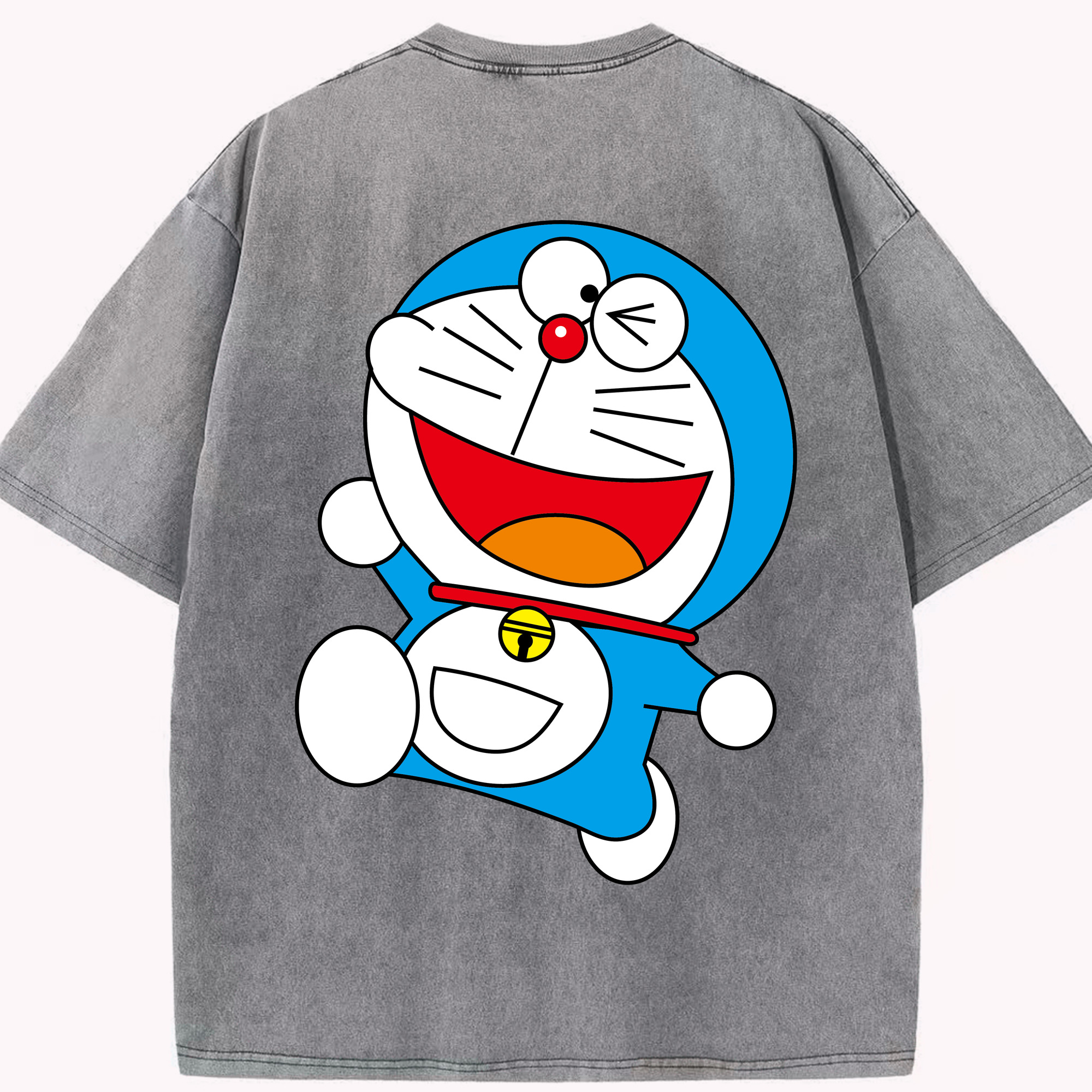 （画像用） ドラえもん Doraemon 綿100% ヴィンテージ風 半袖Tシャツ（背面プリント）