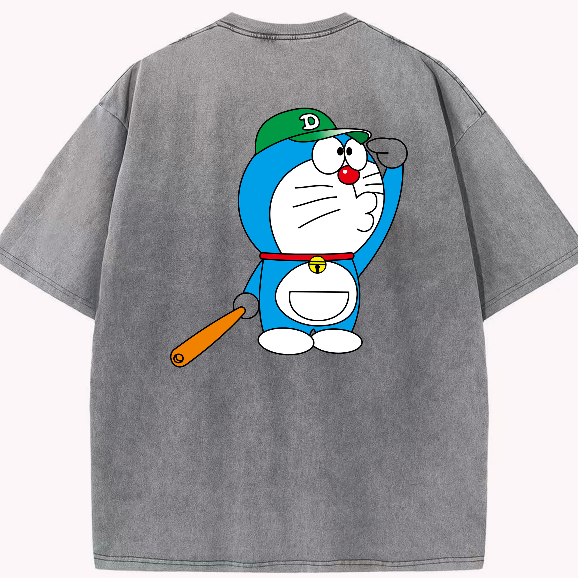 （画像用） ドラえもん Doraemon 綿100% ヴィンテージ風 半袖Tシャツ（背面プリント）
