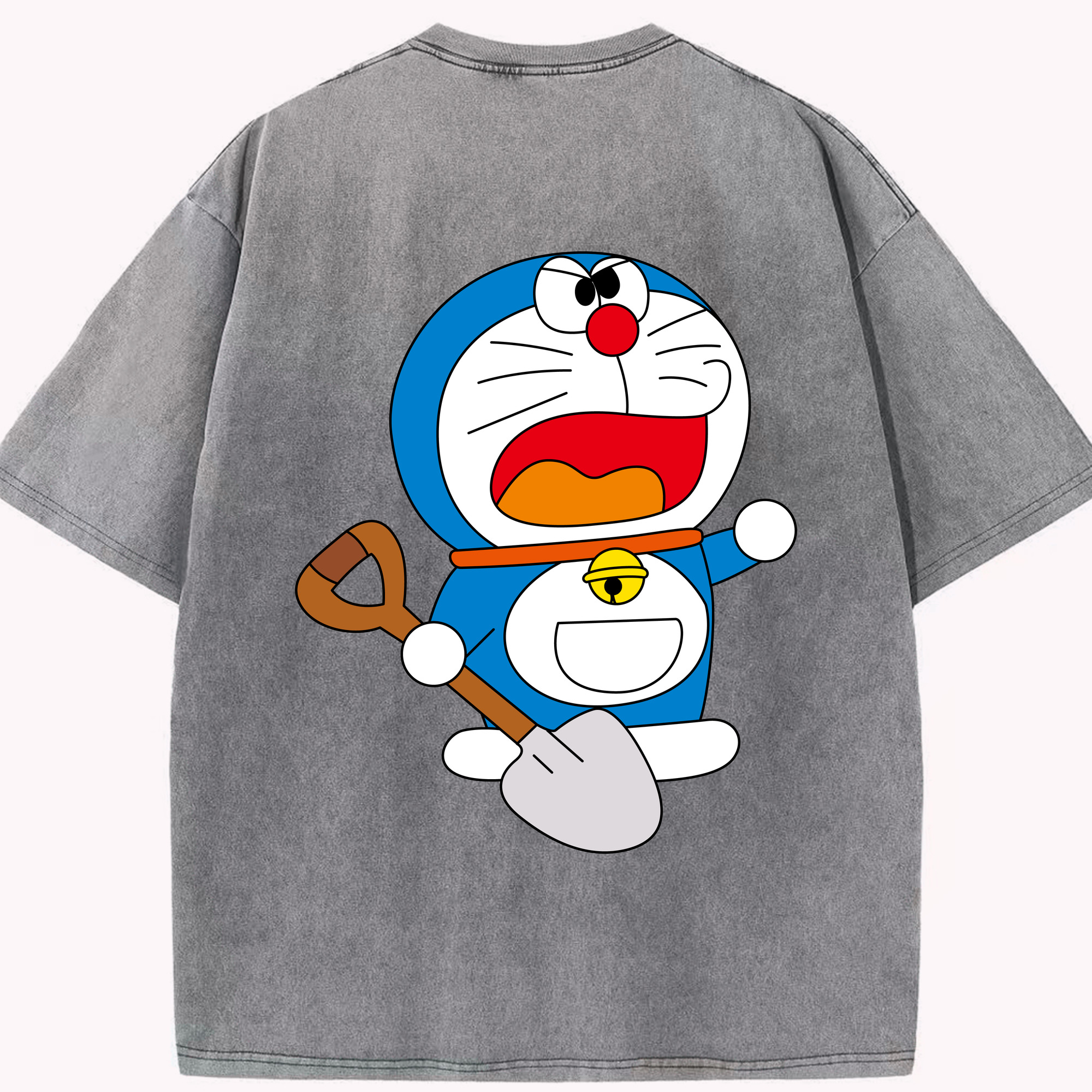 （画像用） ドラえもん Doraemon 綿100% ヴィンテージ風 半袖Tシャツ（背面プリント）