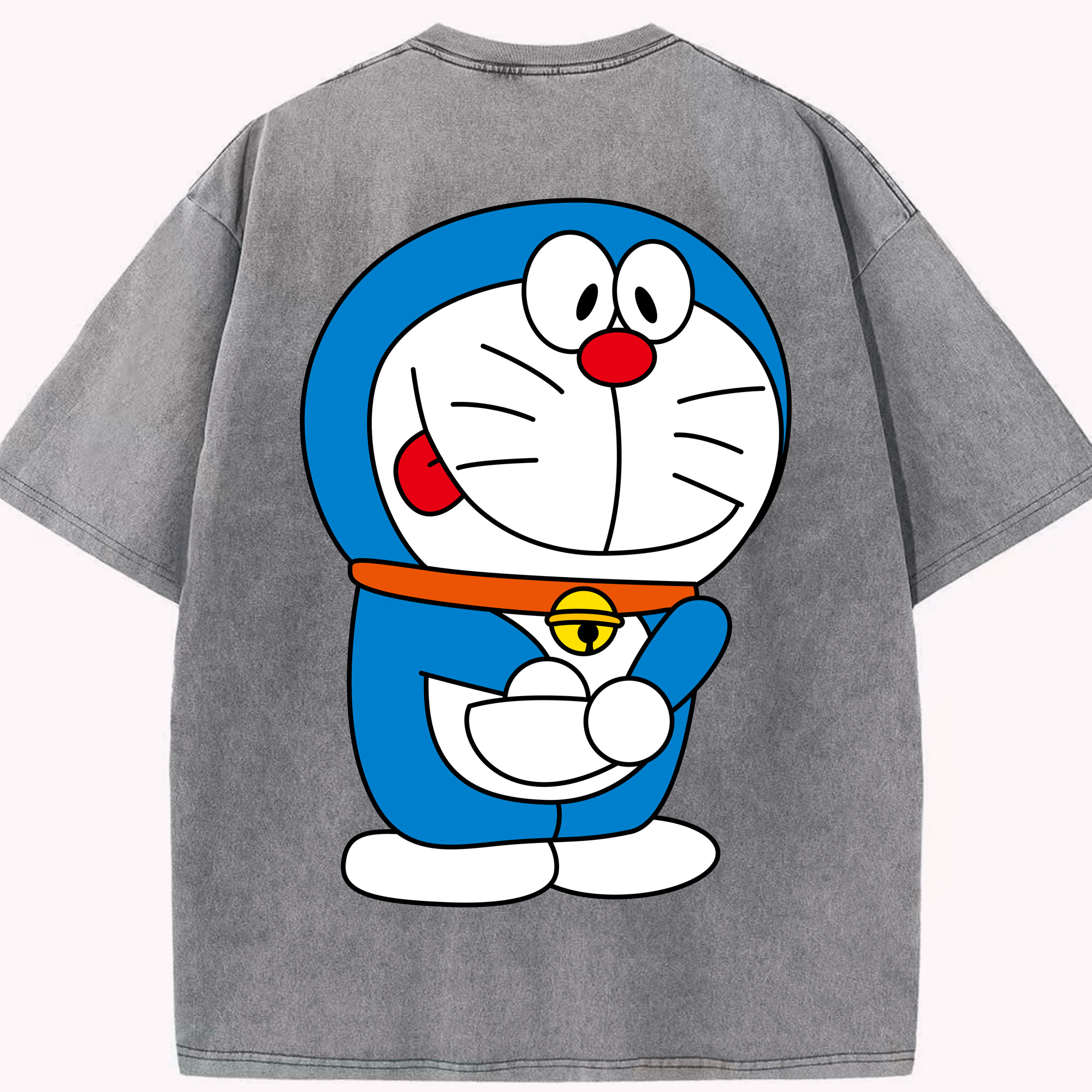 （画像用） ドラえもん Doraemon 綿100% ヴィンテージ風 半袖Tシャツ（背面プリント）