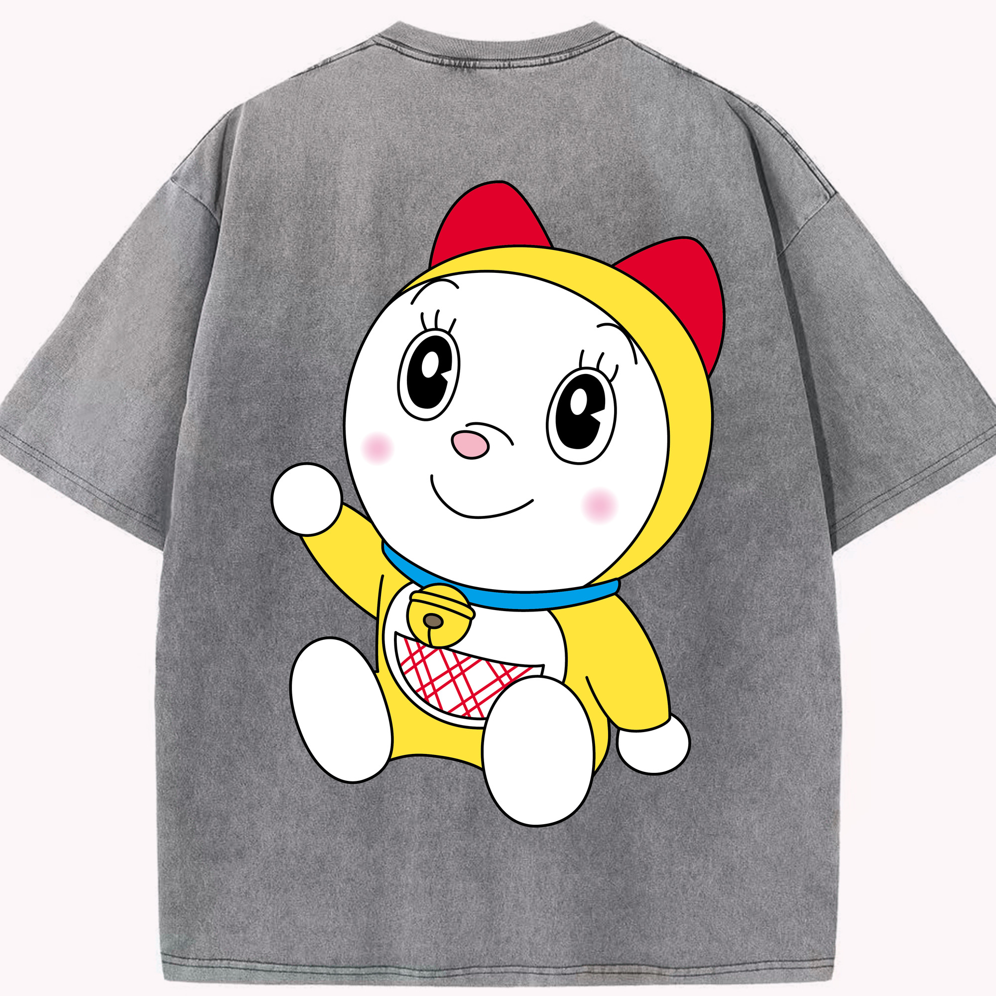 （画像用） ドラえもん ドラミ Doraemon Dorami 綿100% ヴィンテージ風 半袖Tシャツ（背面プリント）