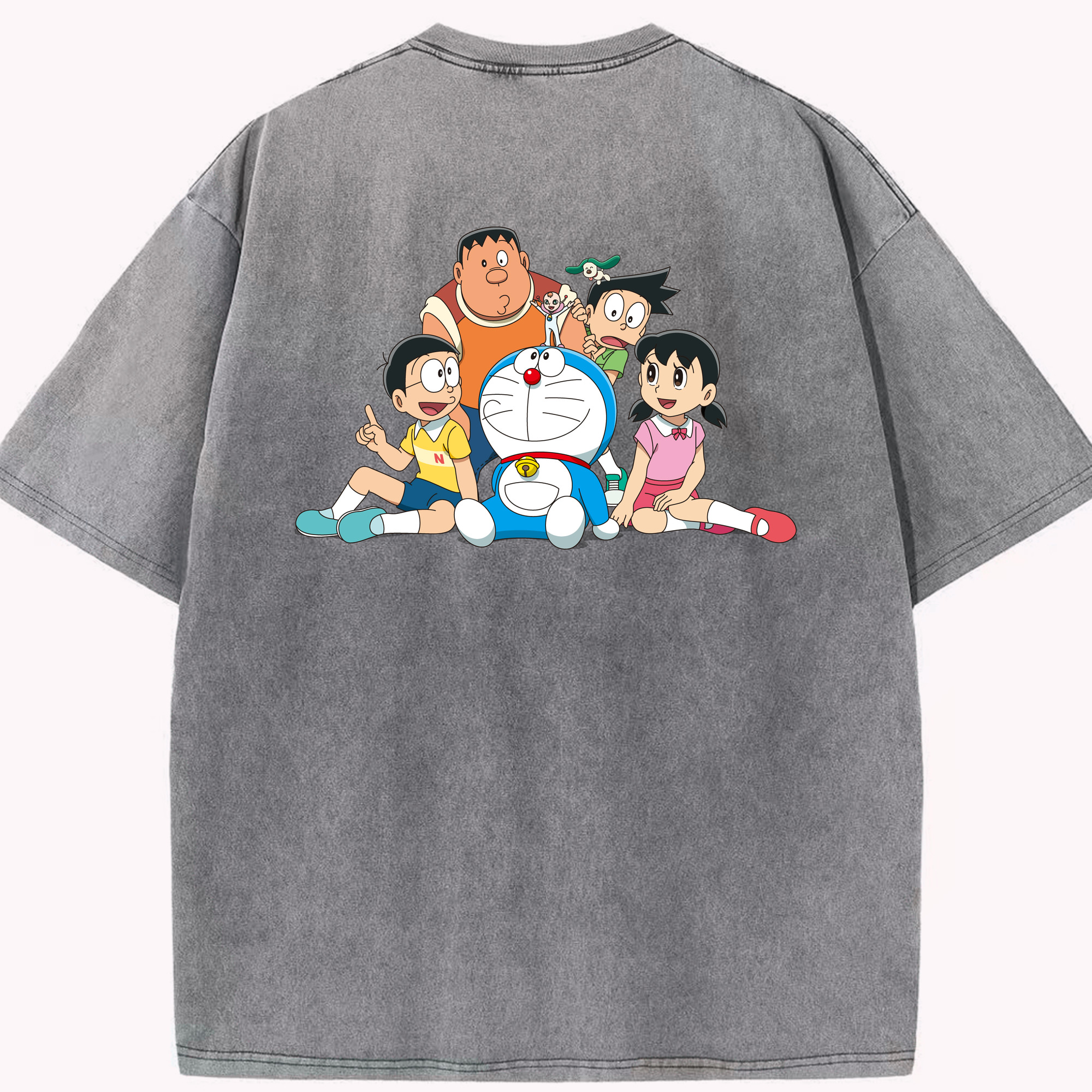 （画像用） ドラえもん Doraemon 綿100% ヴィンテージ風 半袖Tシャツ（背面プリント）