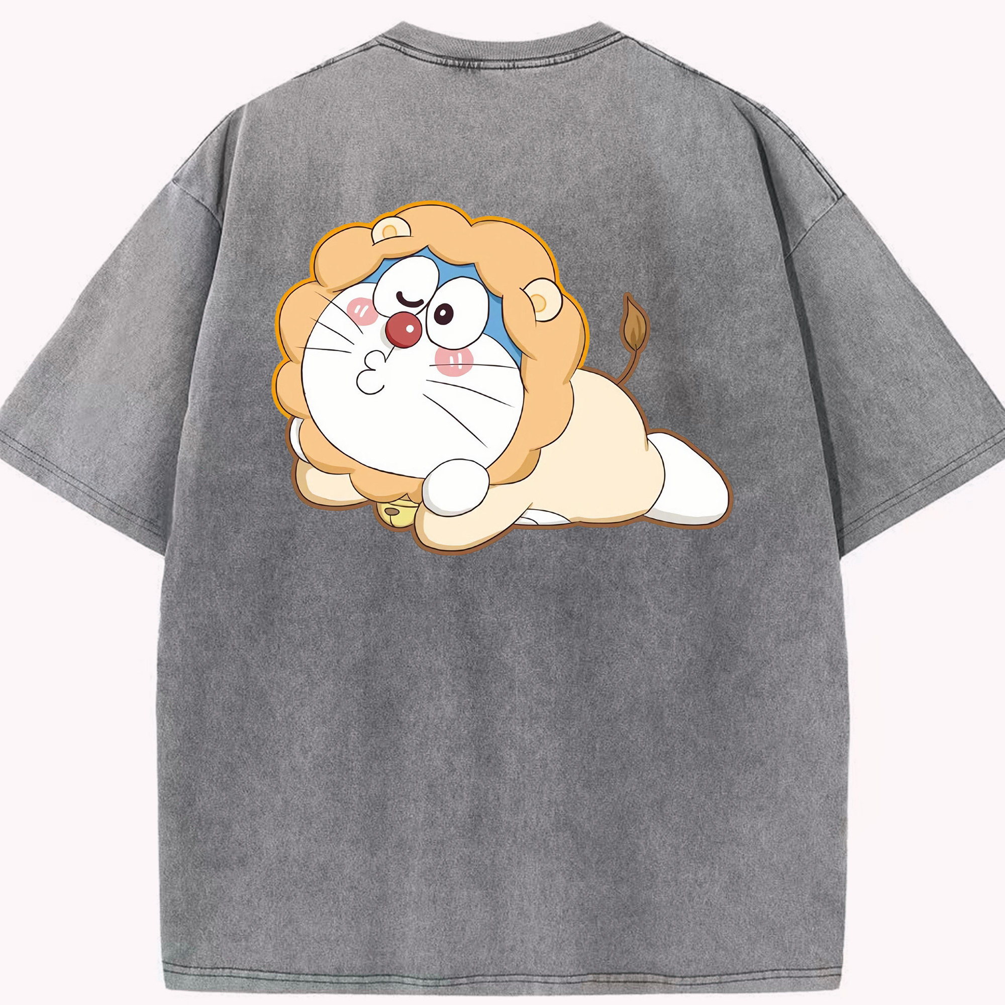 （画像用） ドラえもん Doraemon 綿100% ヴィンテージ風 半袖Tシャツ（背面プリント）