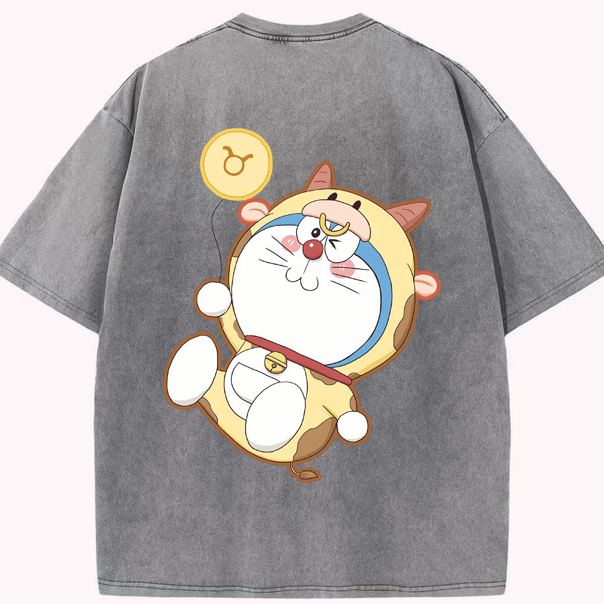 （画像用） ドラえもん Doraemon 綿100% ヴィンテージ風 半袖Tシャツ（背面プリント）