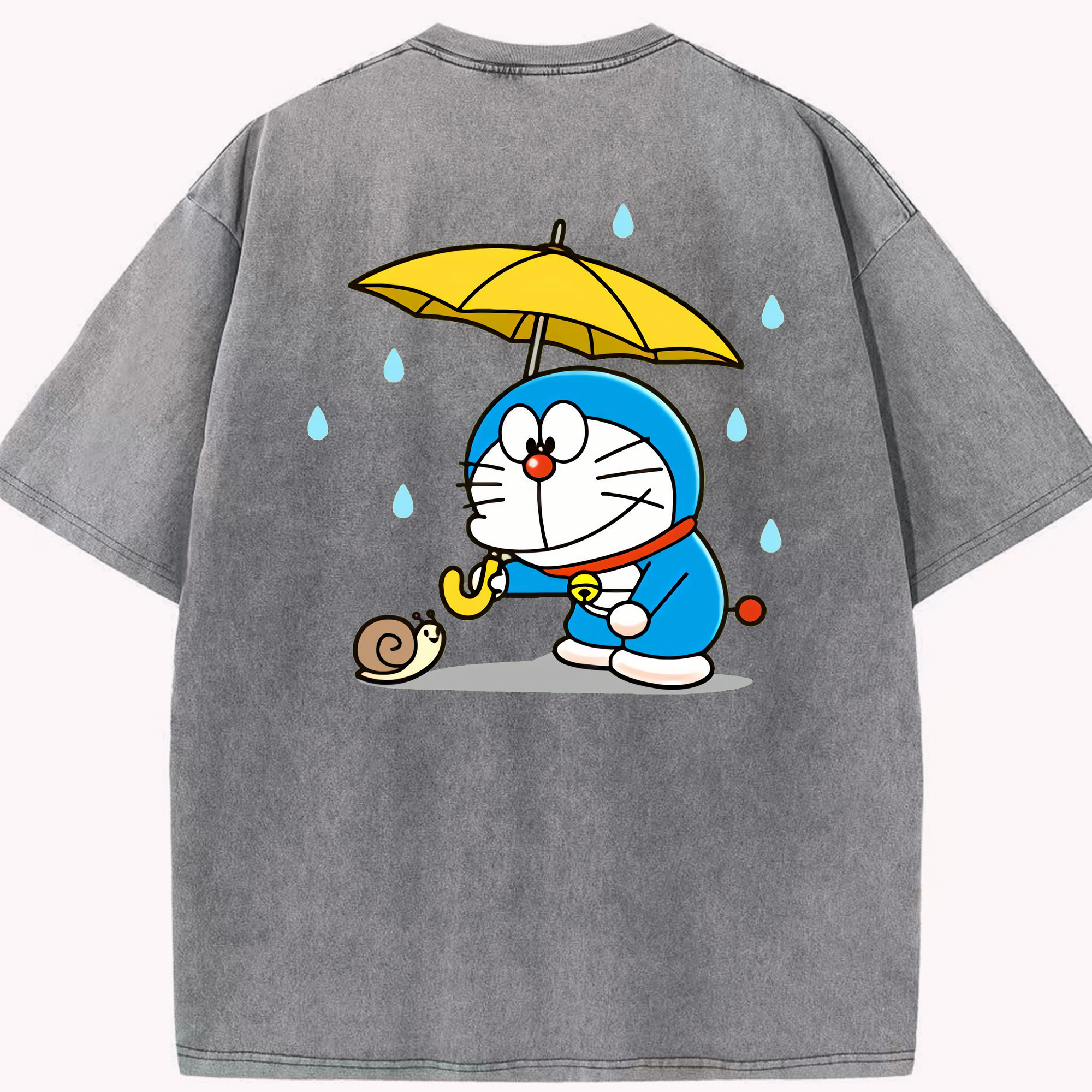 （画像用） ドラえもん Doraemon 綿100% ヴィンテージ風 半袖Tシャツ（背面プリント）