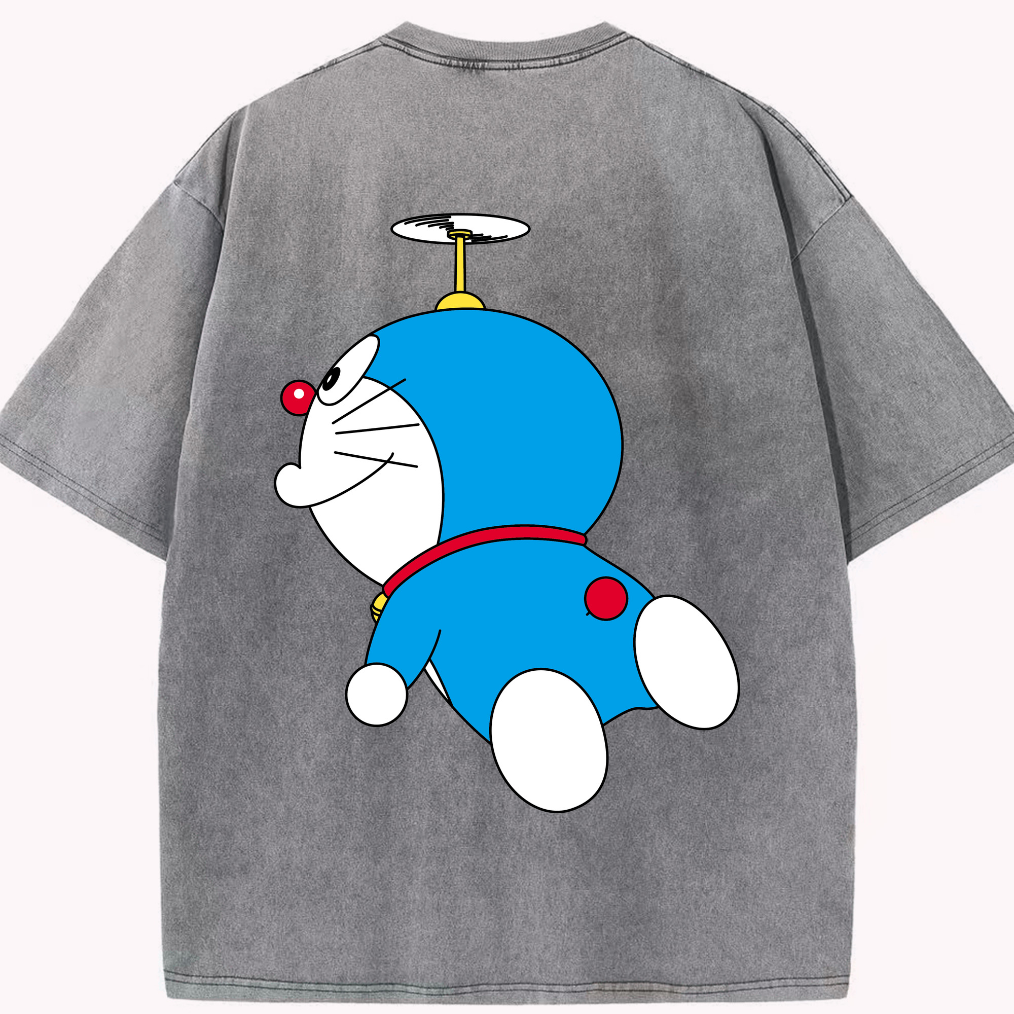 （画像用） ドラえもん Doraemon 綿100% ヴィンテージ風 半袖Tシャツ（背面プリント）