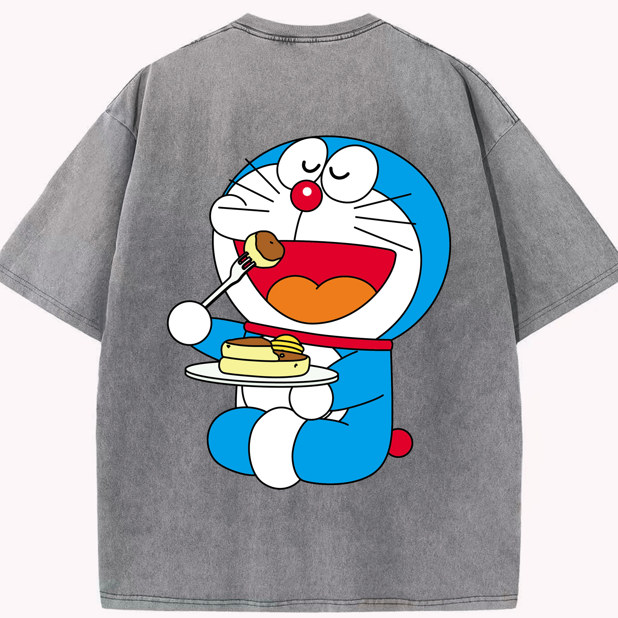 （画像用） ドラえもん Doraemon 綿100% ヴィンテージ風 半袖Tシャツ（背面プリント）
